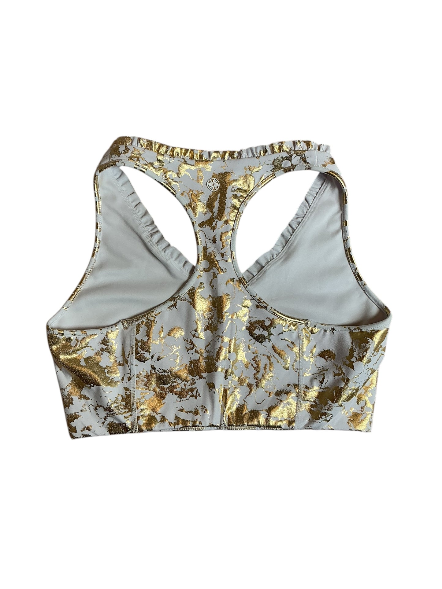 Lilly Pulitzer Lindsay Sports Bra UPF - Gold Shoreline Foil - Size L
