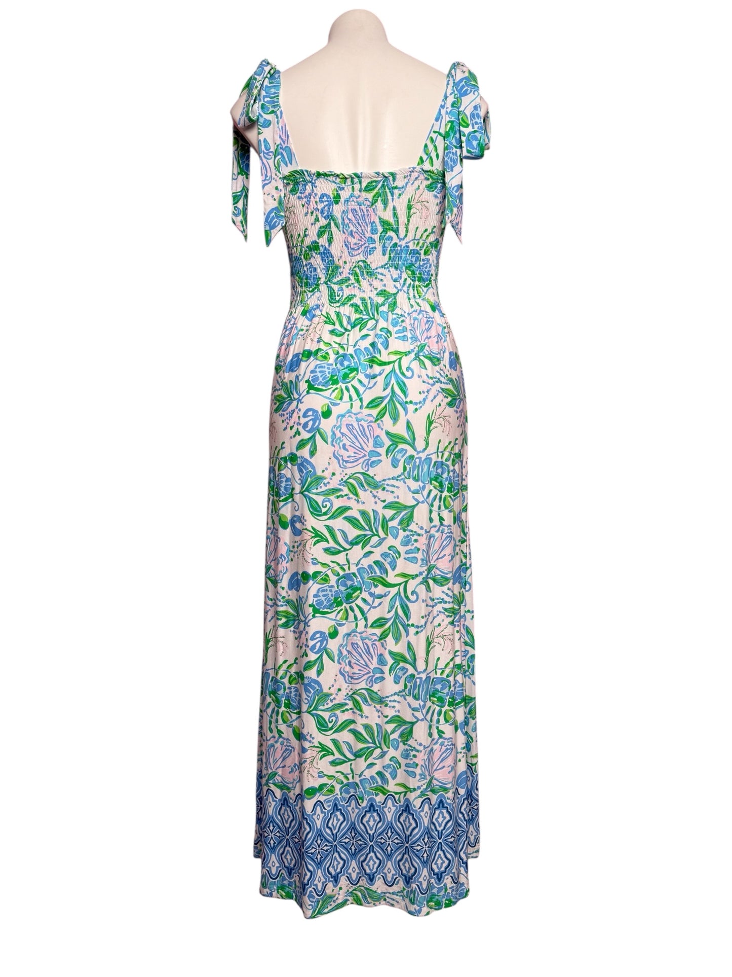 Lilly Pulitzer Kailua Smocked Maxi Dress, Resort White- Just A Pinch Size L