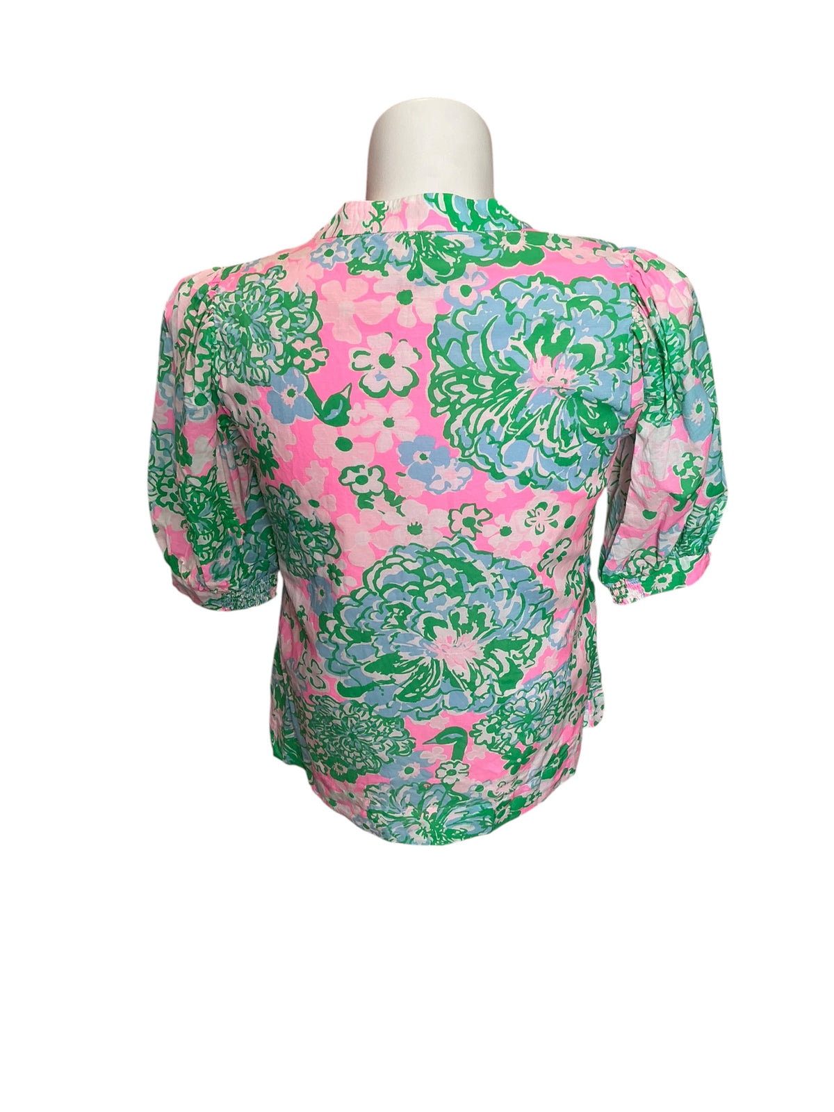 Lilly Pulitzer Lourdes 3/4 Sleeve Top Putting Green Poppyland - Size M