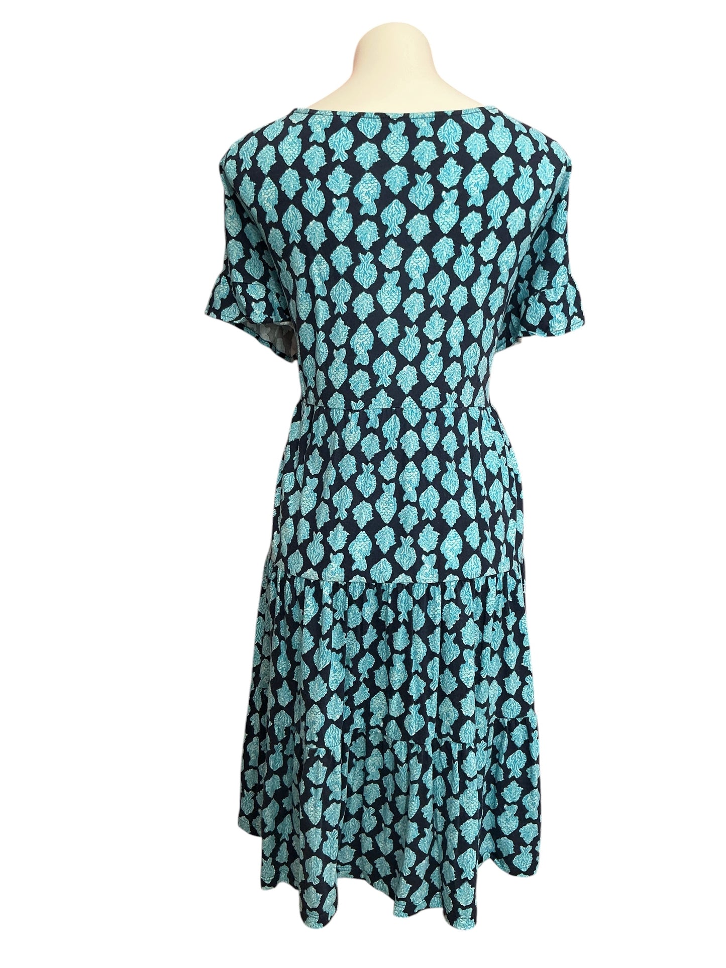 Lilly Pulitzer Jodes Short Sleeve Dress Low Tide Navy Any Fin For You - Size XXL