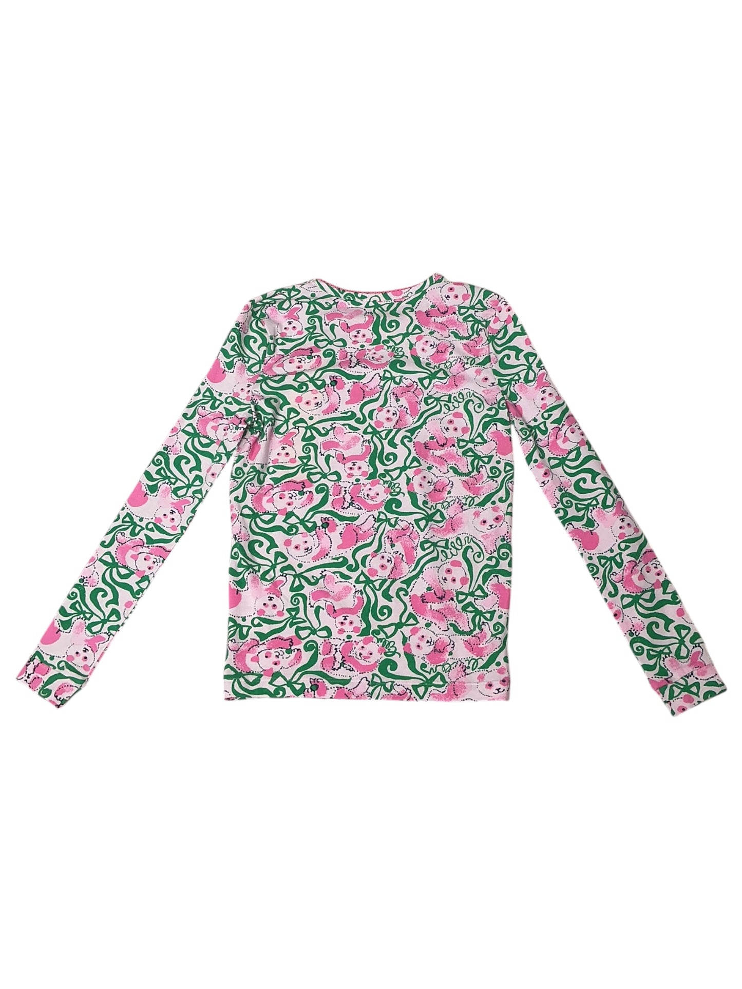 Lilly Pulitzer NWT Girls Mini Sammy Pajama Set Pink Quartz Panda N Bows - Size 1