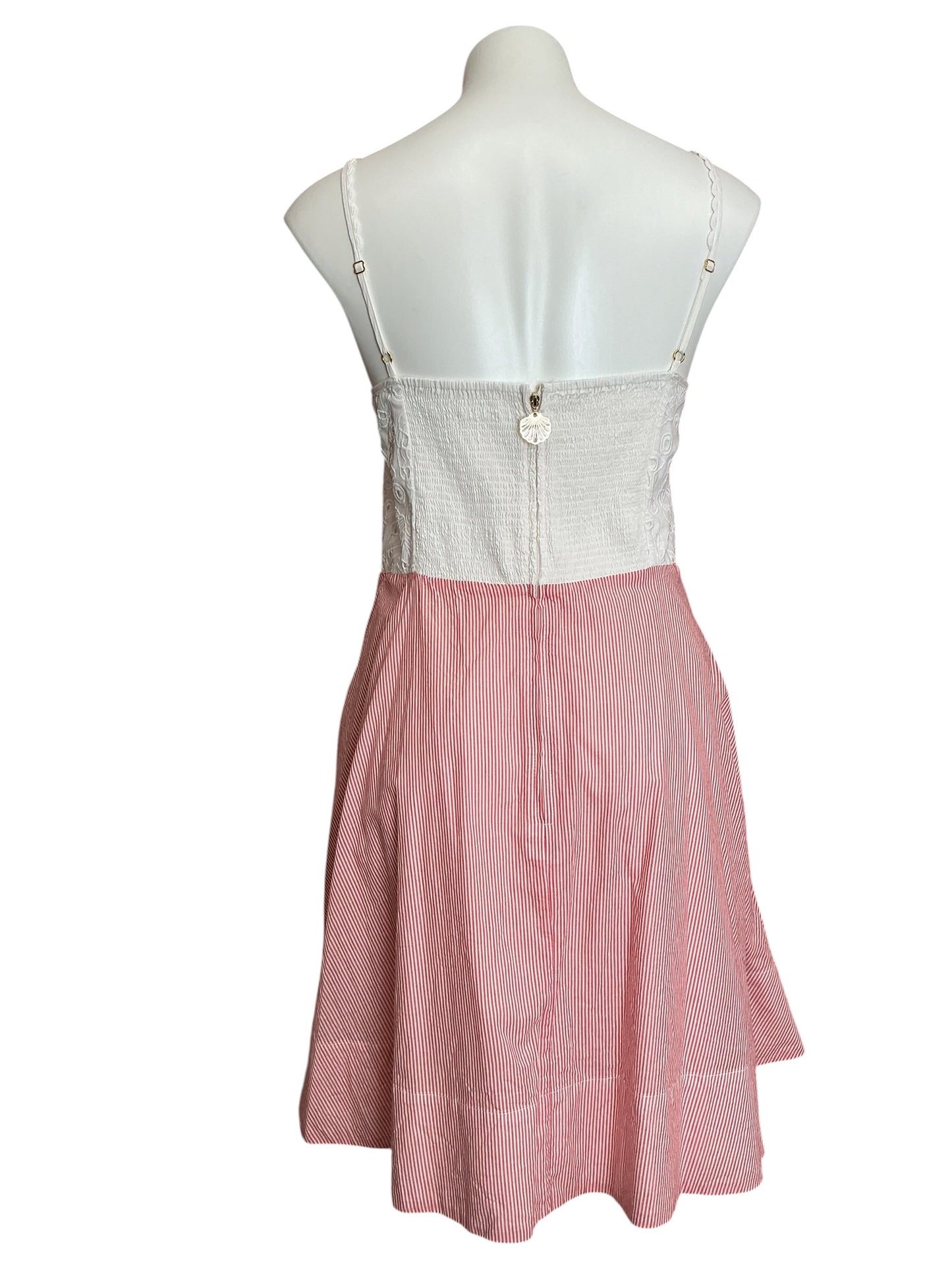 Lilly Pulitzer Winslow Eyelet Stripe Dress Mizner Red Seaside Stripe - Size 16