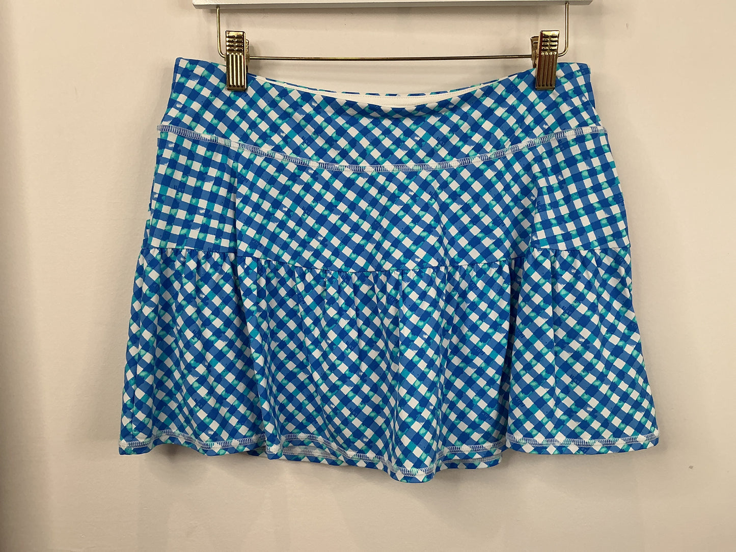 Lilly Pulitzer NWT Gardenia Skort UPF 50+ Boca Blue Double Checking - Size M