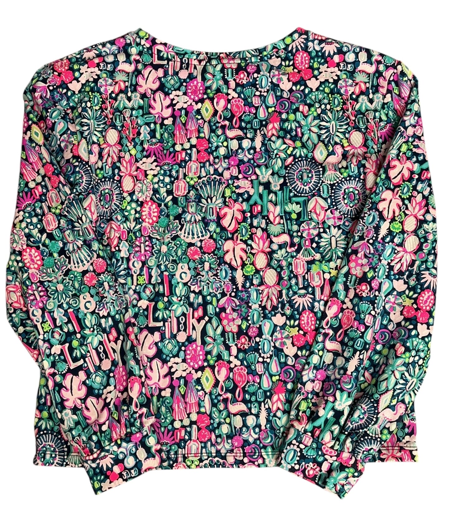 Lilly Pulitzer Girls Mini Kamala Sweatshirt Low Tide Navy Jewely - Size XL(12-14)