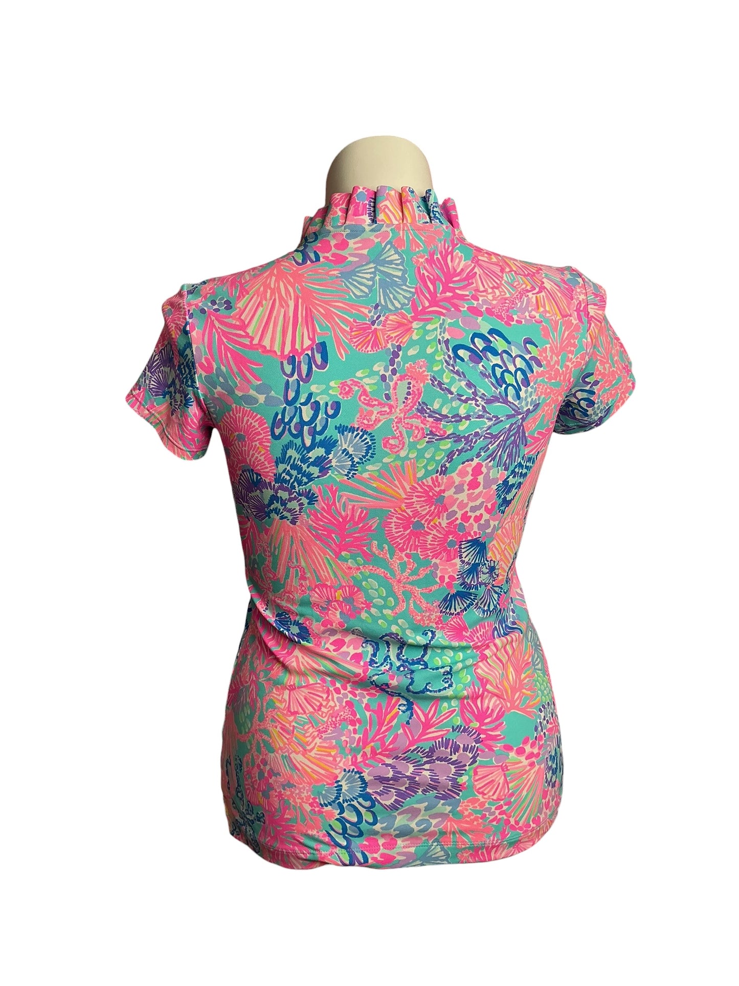 Lilly Pulitzer- NWT Frida Polo UPF 50+ Multi Splendor In The Sand Size M