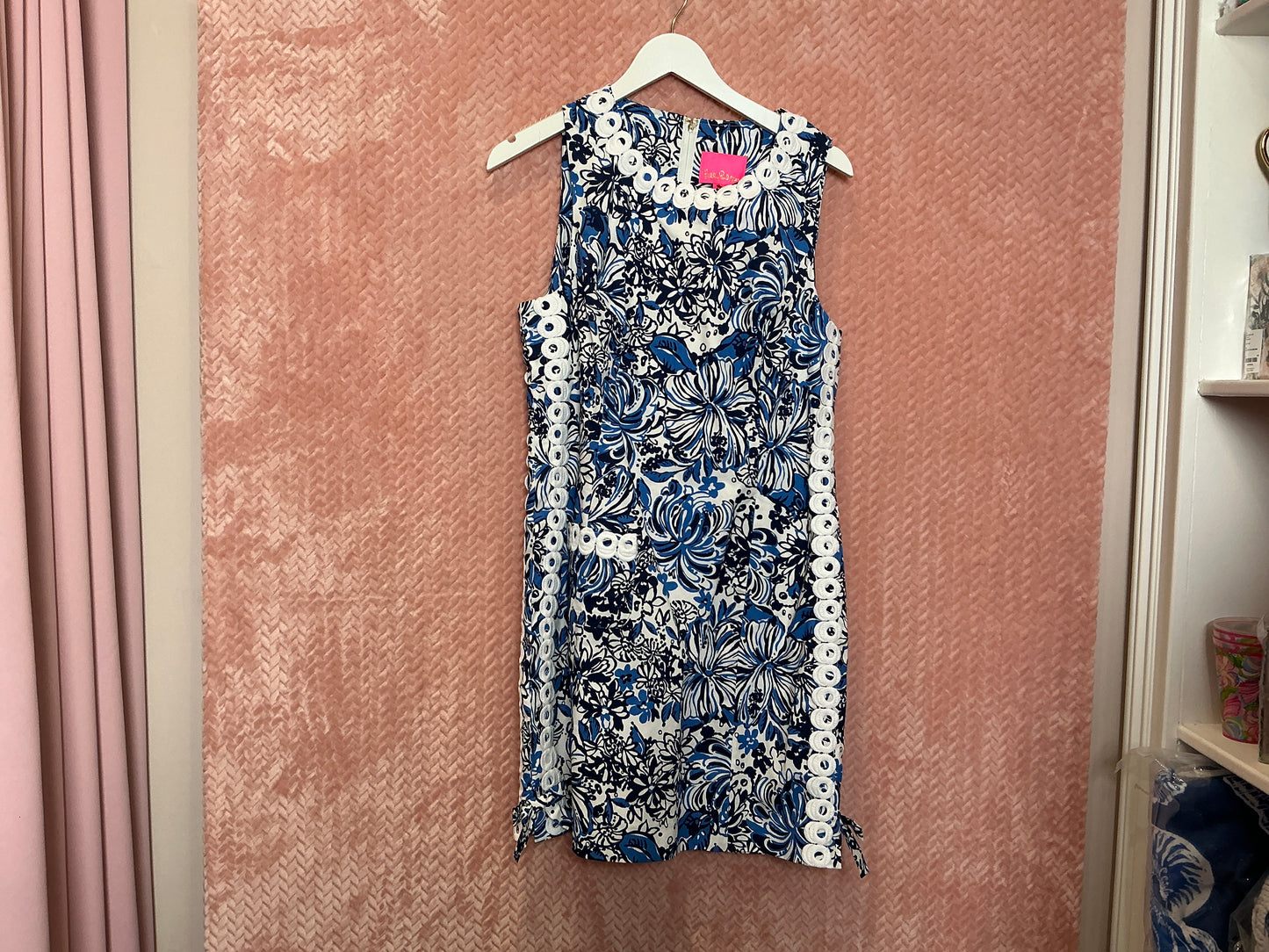 Lilly Pulitzer NWT Mila Stretch Cotton Dress Low Tide Navy Pandarama - Size 14