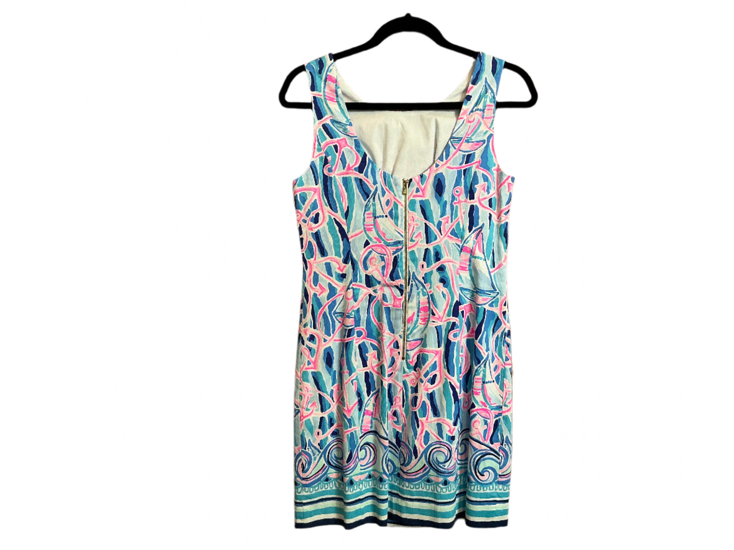 Lilly Pulitzer Mila Shift Stretch dress in the Skim Blue "Reel Nauti" print - Size 2