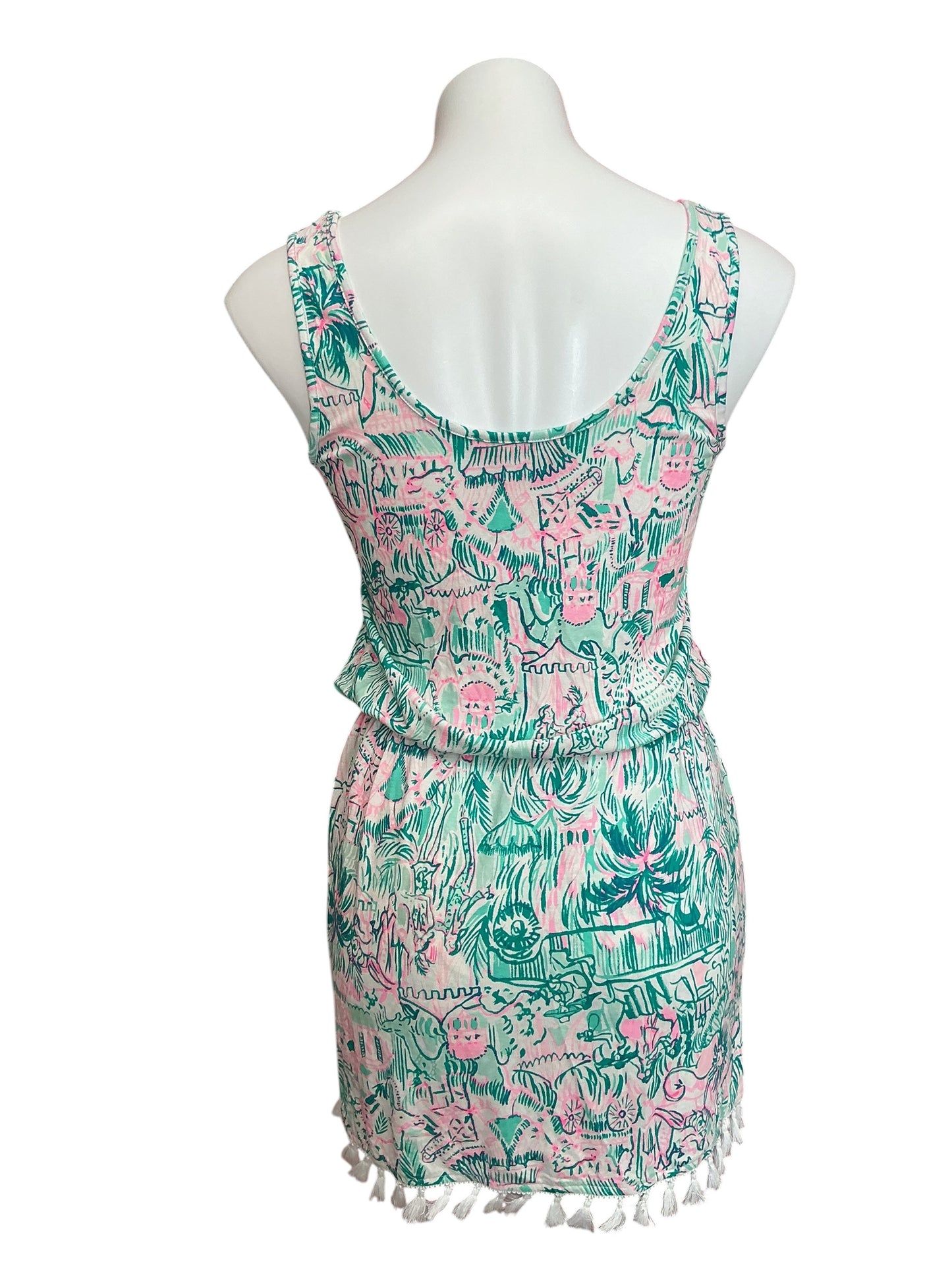 Lilly Pulitzer Jarrett Romper Bright Agate Green Colorful Camelflage - Size XS