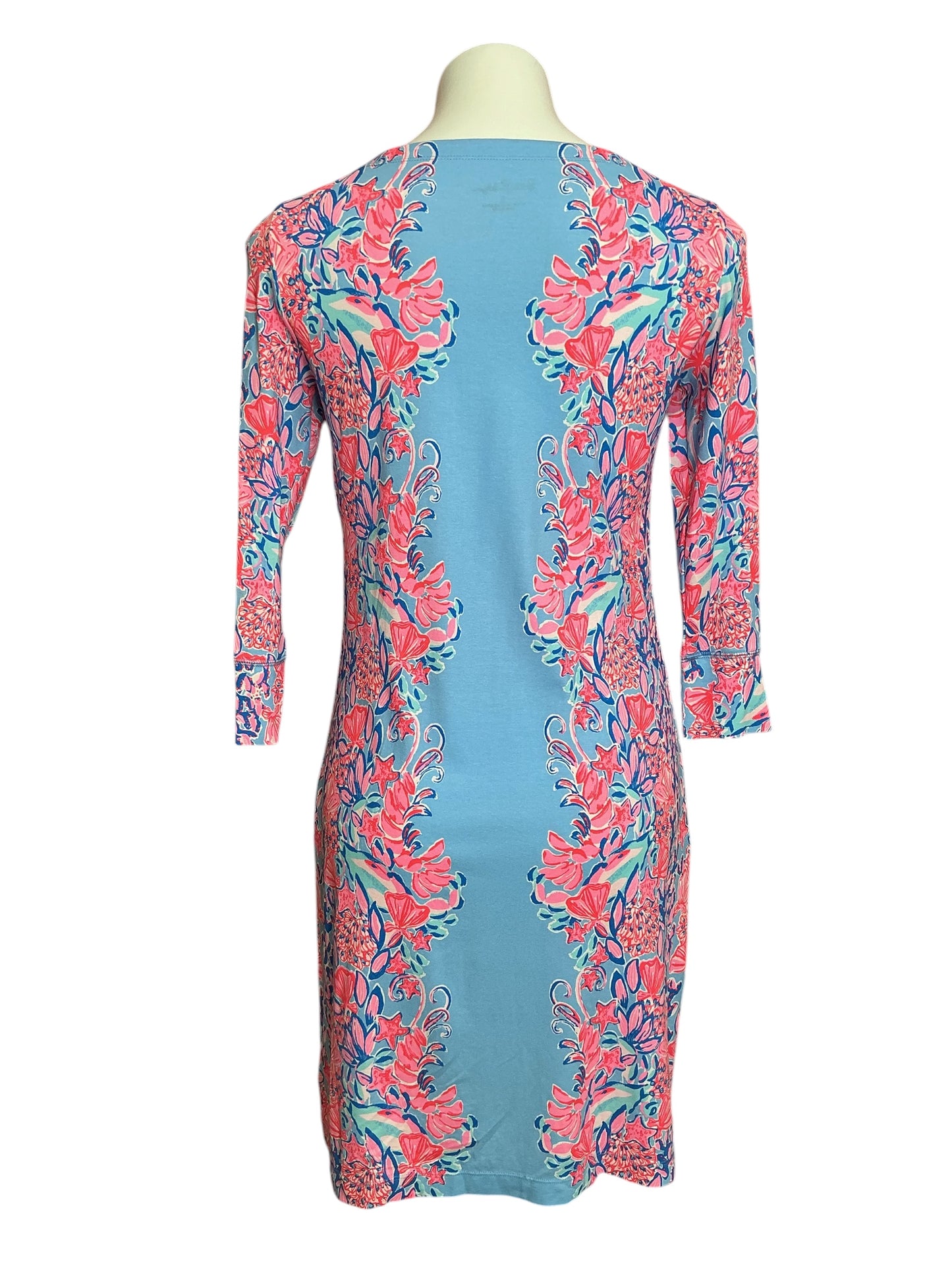 Lilly Pulitzer Sophie Shift Dress Blue Peri Shrimply The Best - Size S