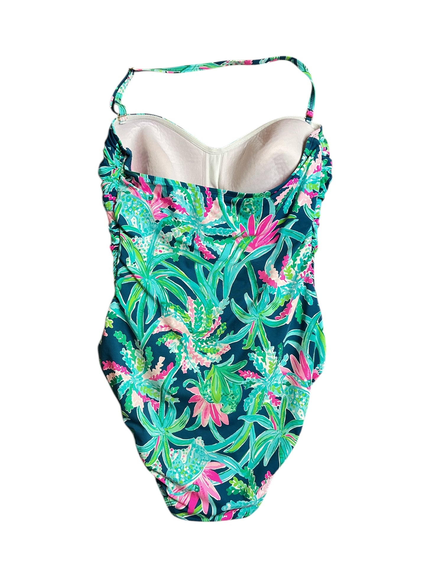 Lilly Pulitzer Flamenco One Piece Swimsuit - Macaw Blue Sweet Escape - Size 14