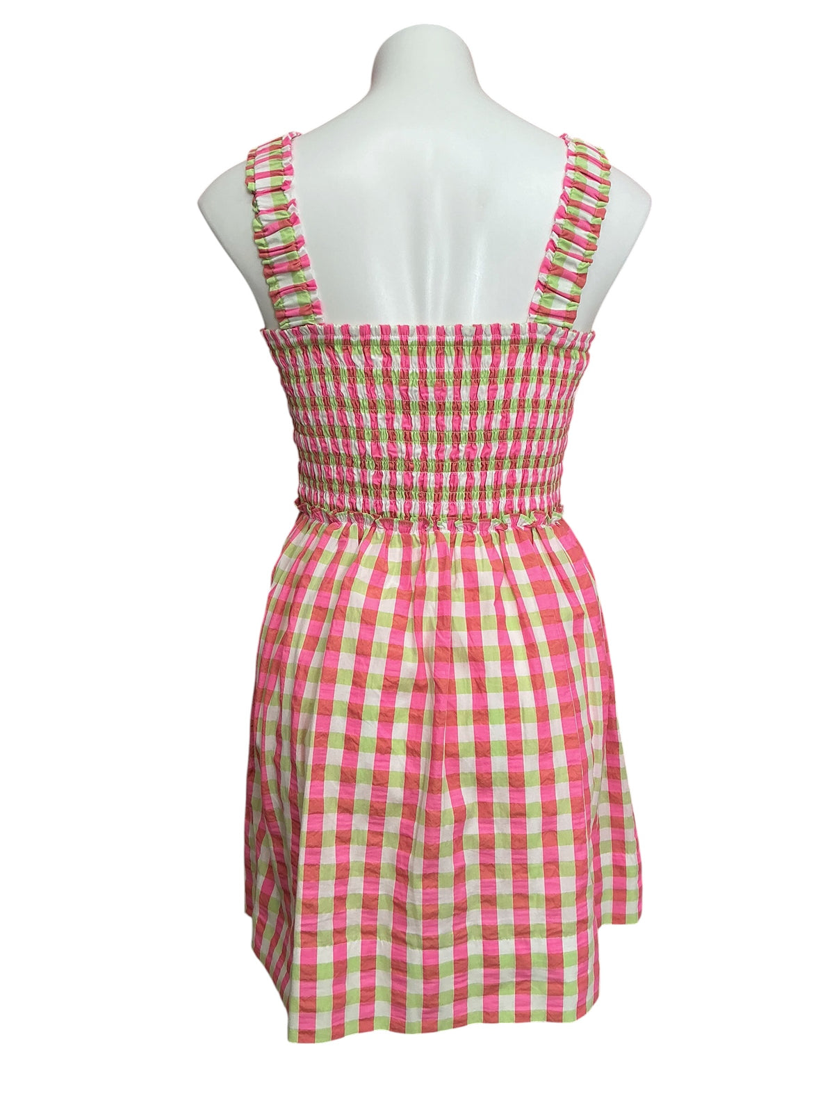 Lilly Pulitzer Hadly Skirted Romper Cherry Blossom Pink Summer Lovin Gingham - Size M