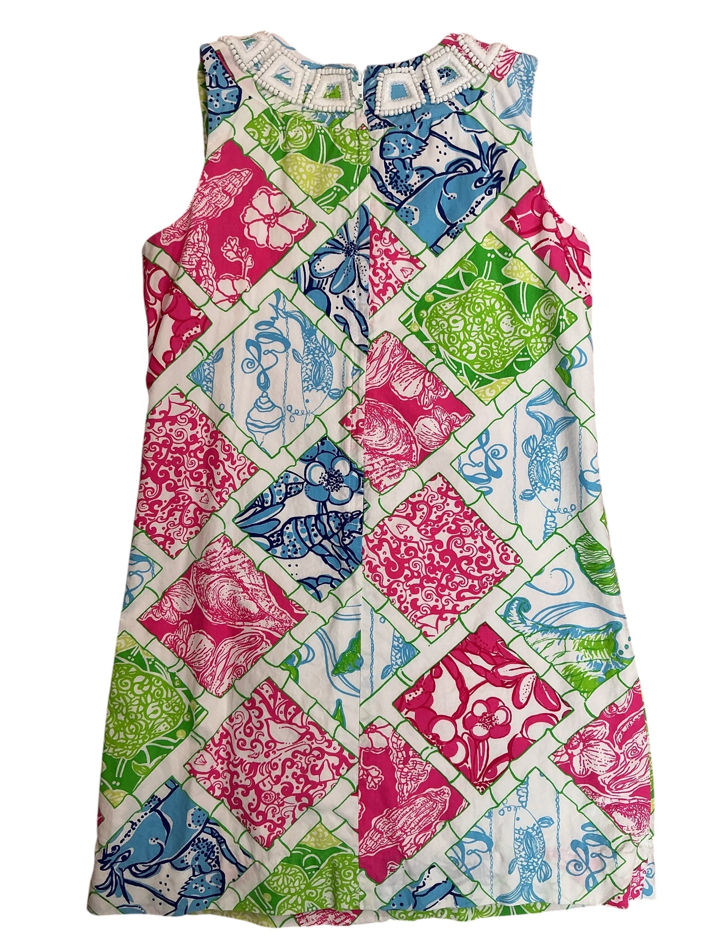 Lilly Pulitzer Kids Girls Jubilee Harmon Shift Dress Jubilee Charity Patch - Size 7