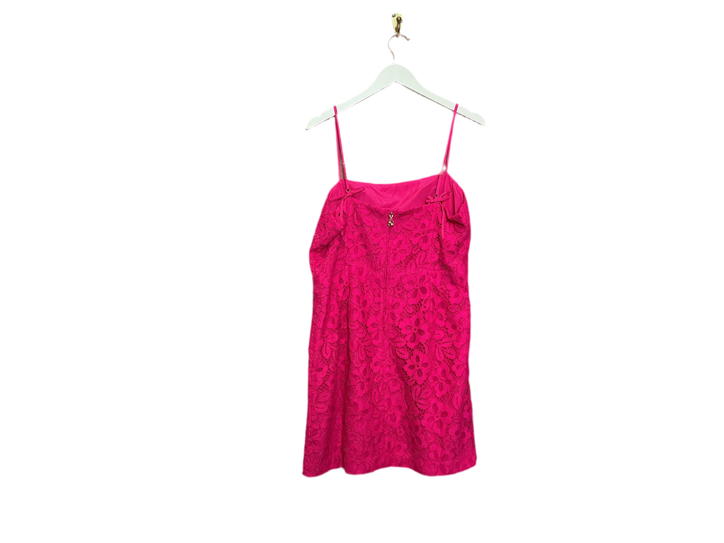 Lilly Pulitzer NWT Maret Lace Dress Passion Fruit Pink Flora Corded Lace - Size 14