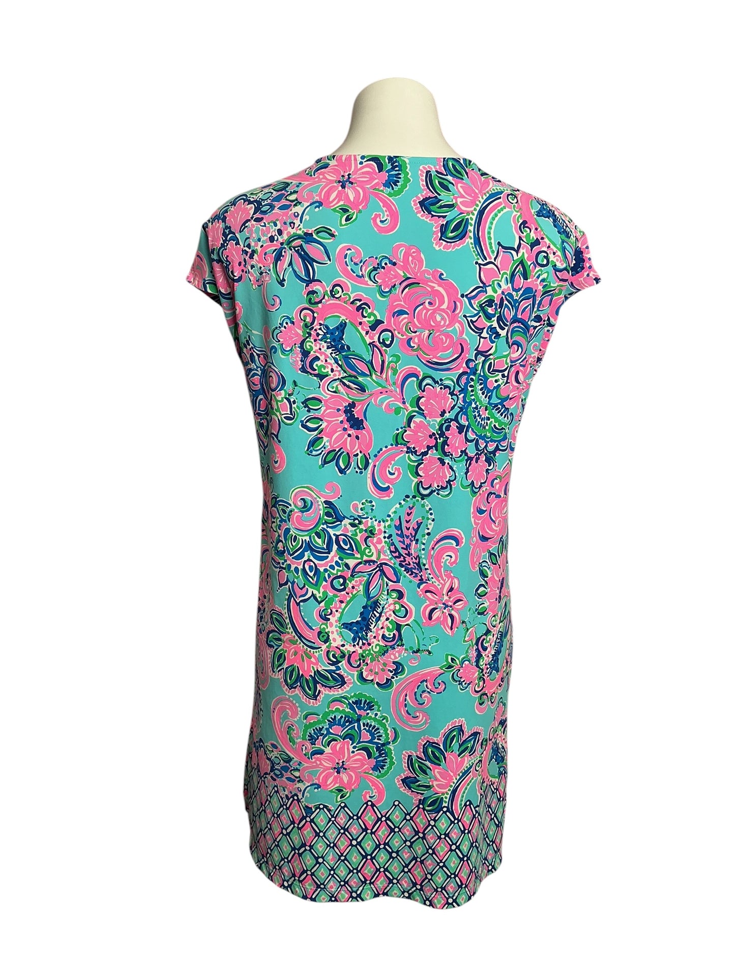 Lilly Pulitzer Talli V-Neck Cover-Up Blue Horizon Jungle Sunrise Engineered - Size M