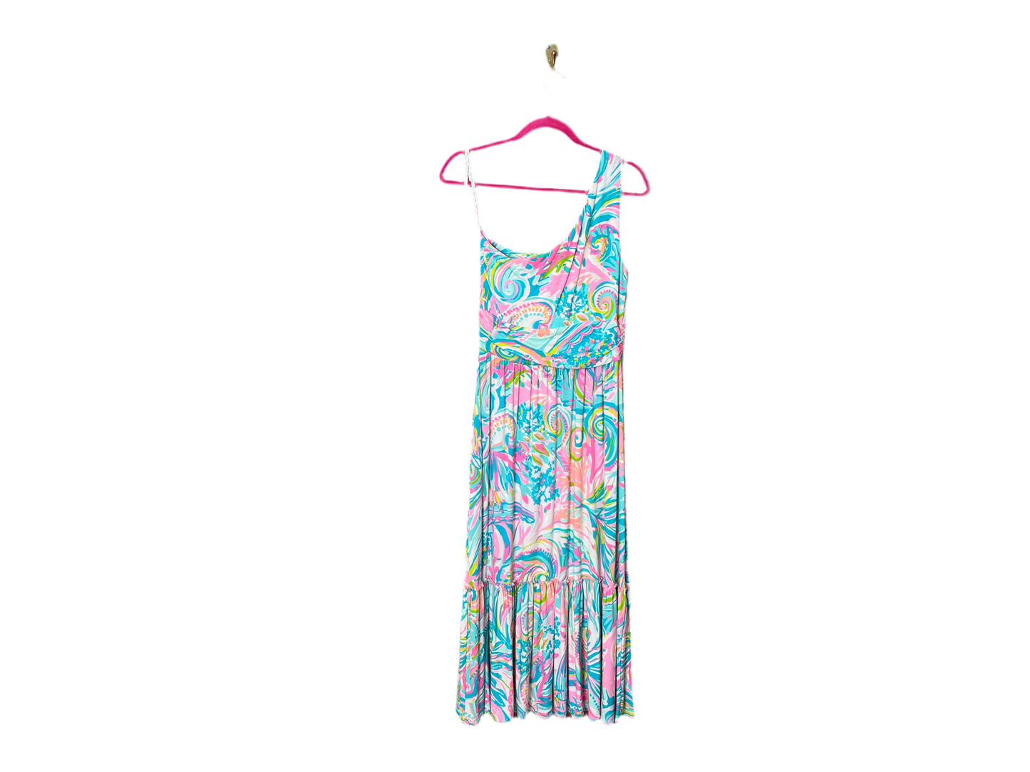 Lilly Pulitzer Mooney Midi One Shoulder Dress Size M