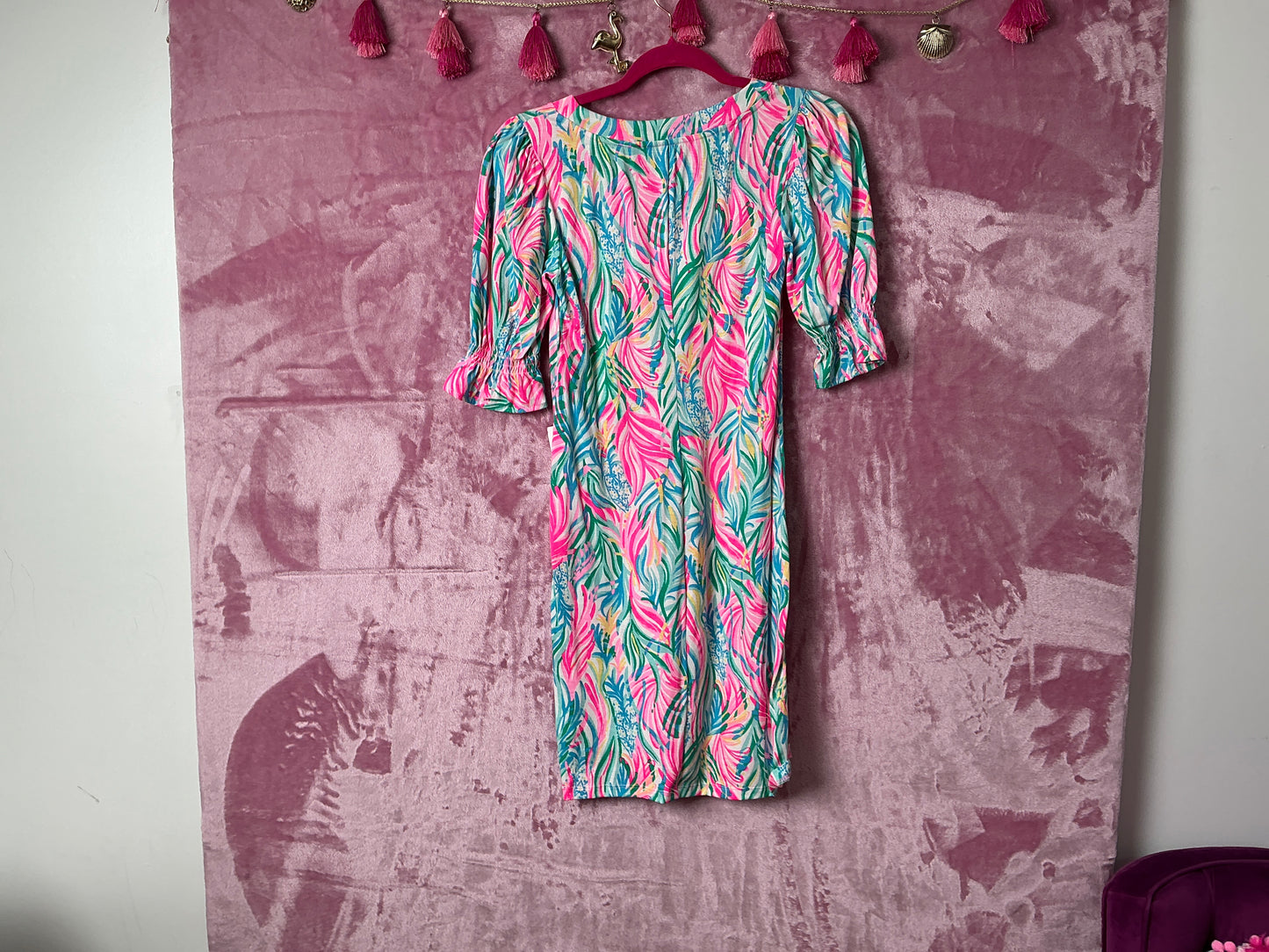 Lilly Pulitzer Adley Short Sleeve Dress - Sea Turtle Soirée Dress - Size XS