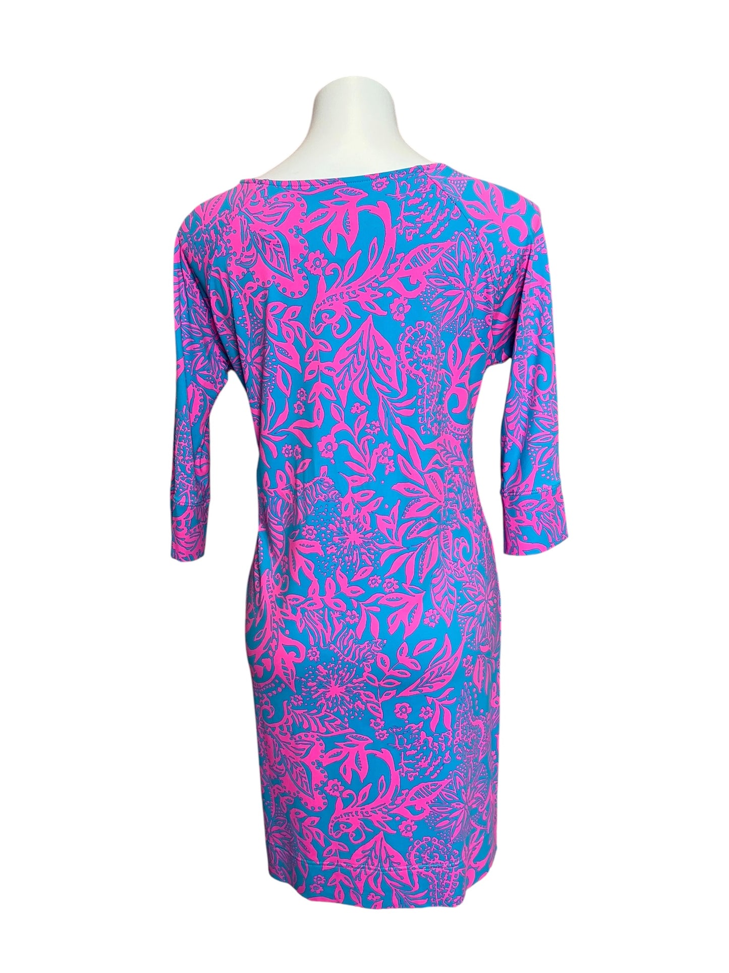 Lilly Pulitzer Braedyn UPF 50+ Dress Aura Pink Leaf An Impression - Size S