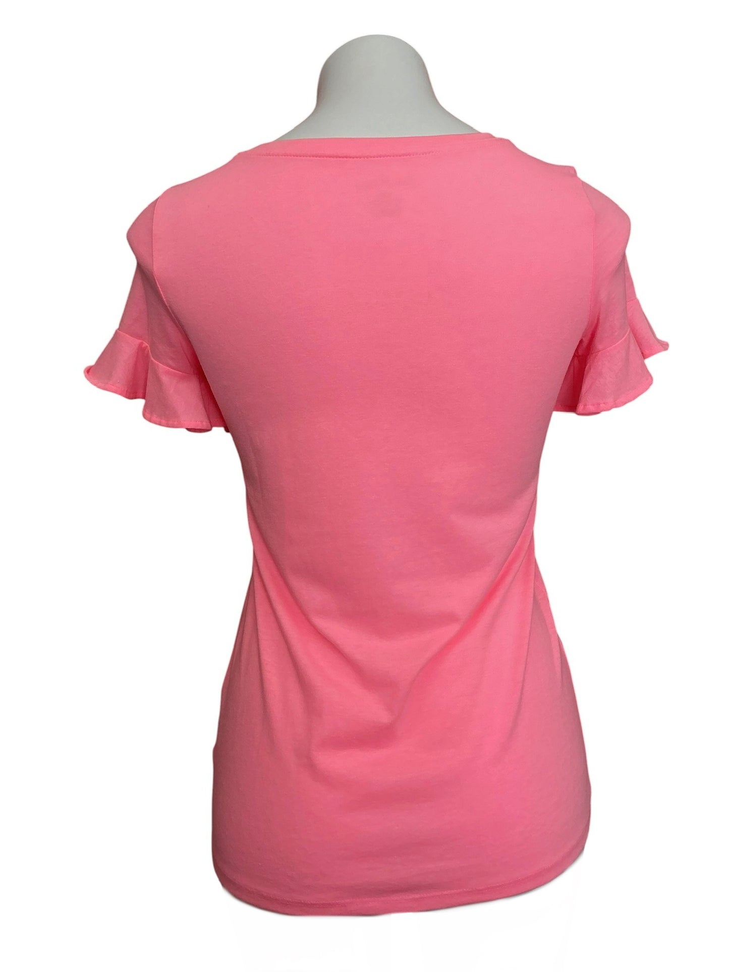 Lilly Pulitzer Laina Ruffle Sleeve Top Swirl Pink - Size XXS