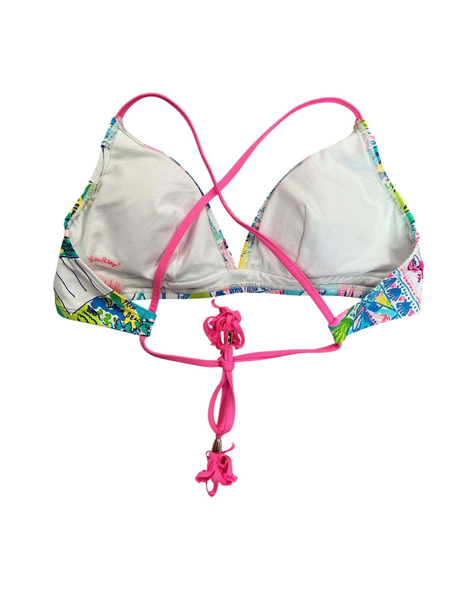 Lilly Pulitzer Tasi Bikini Top Wish You Were Here - Size 4