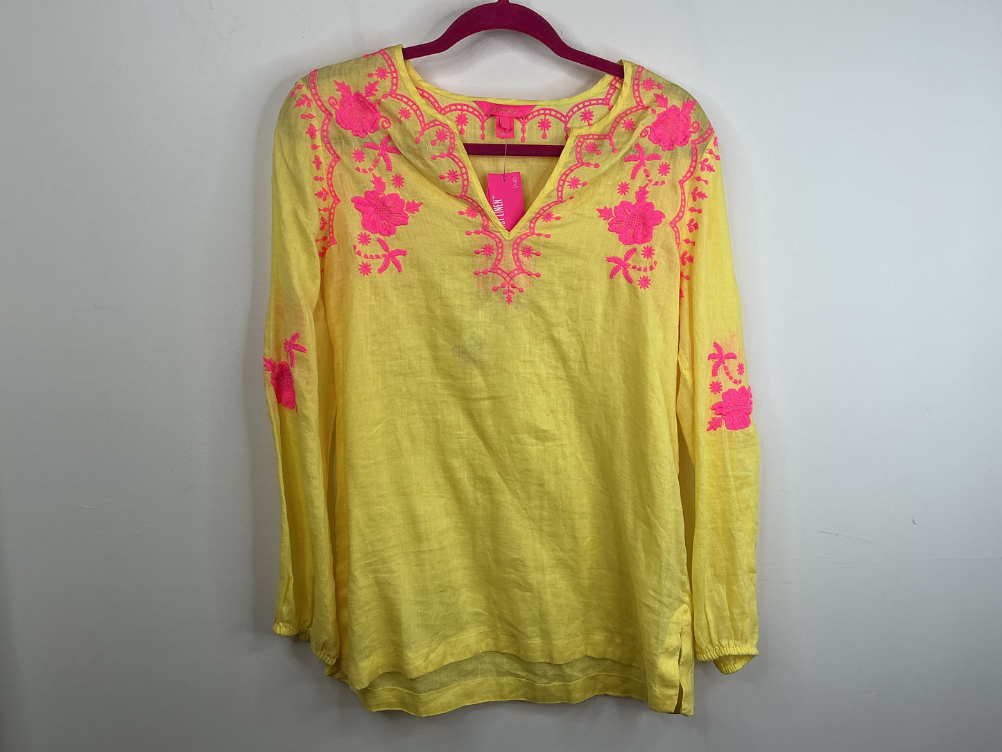 Lilly Pulitzer NWT Coby Linen Tunic Calla Yellow - Size S