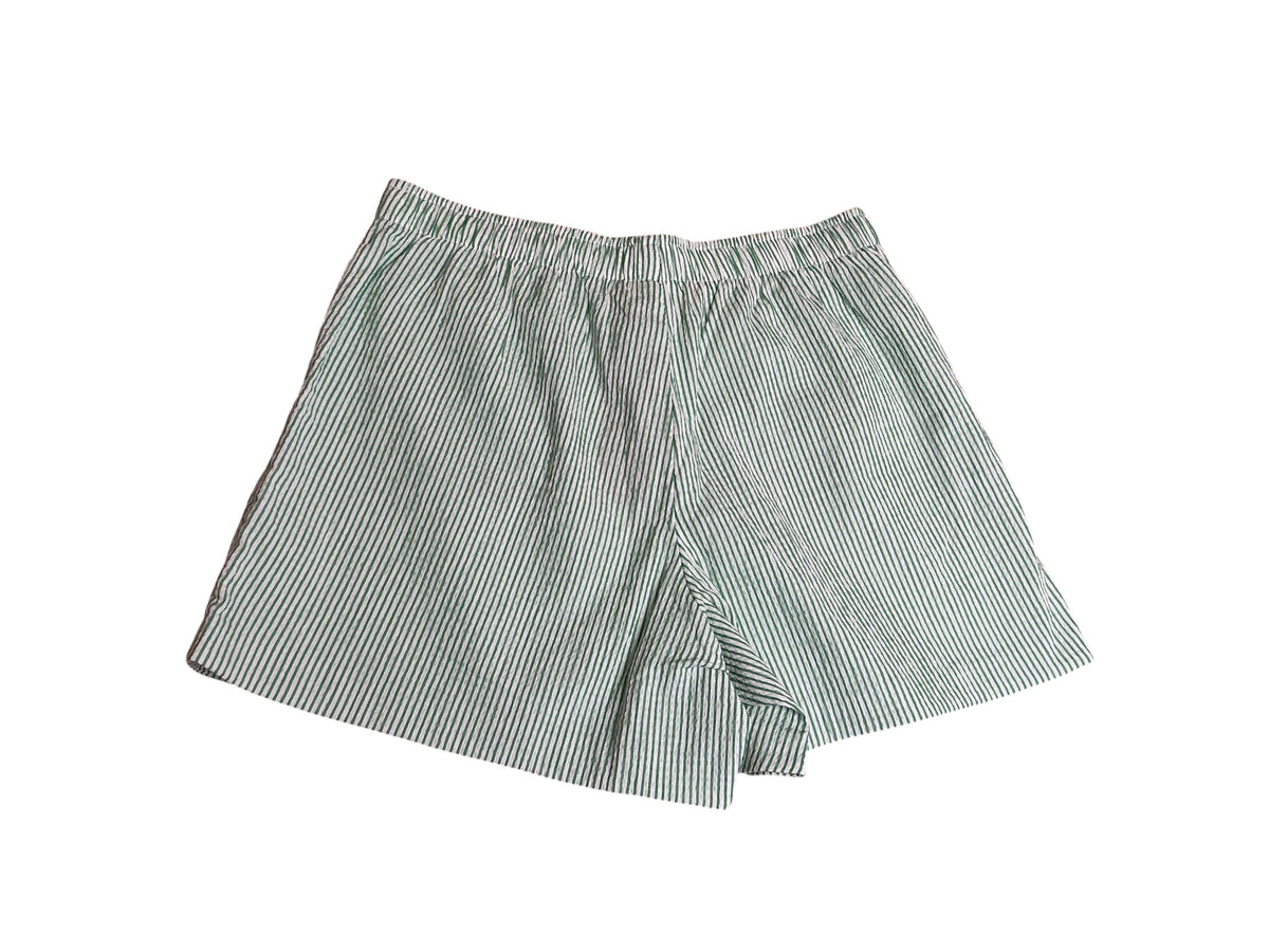 Lilly Pulitzer Striped Poplin Boxer Short Green Stripe - Size M