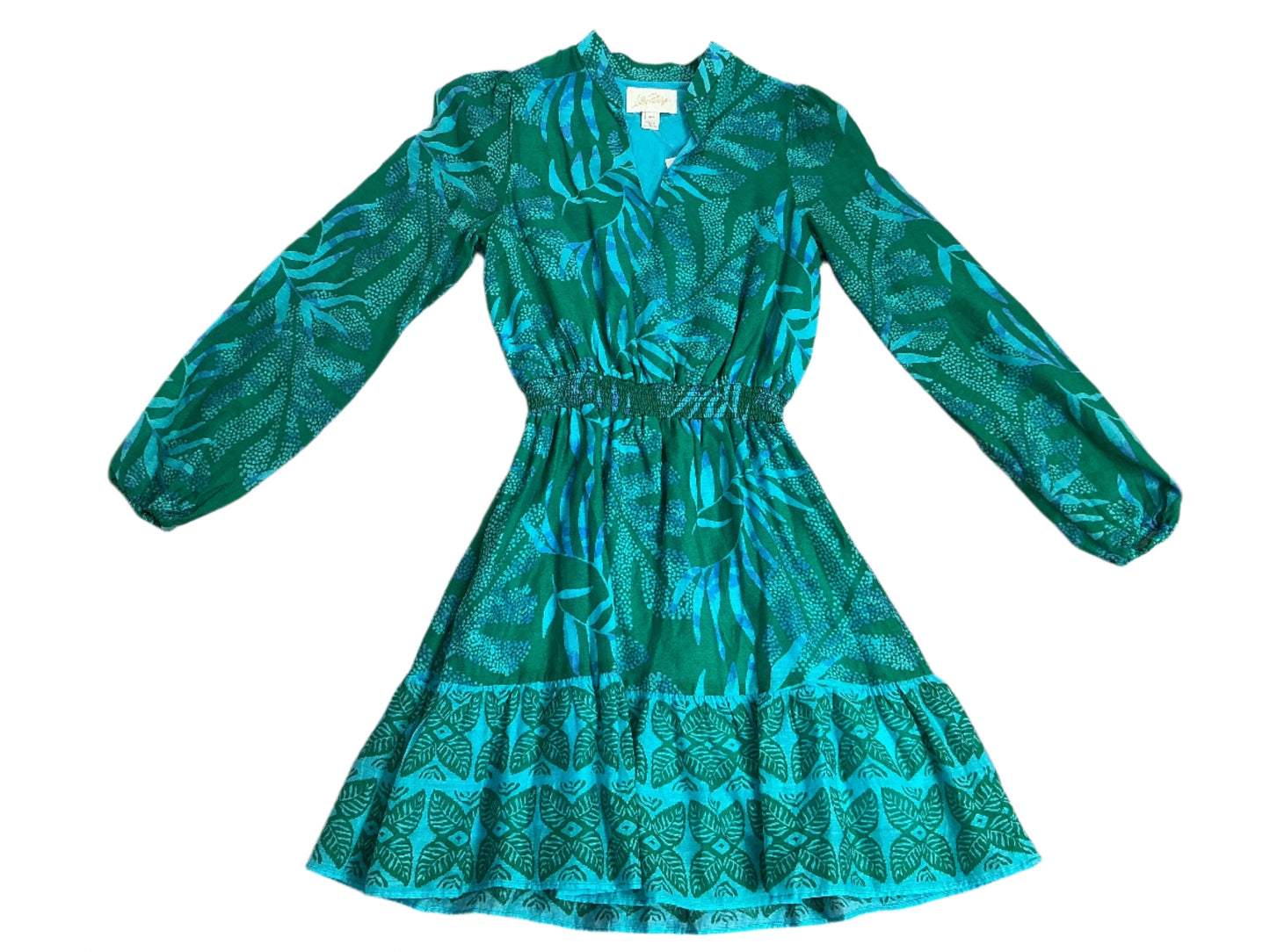 Lilly Pulitzer Axton Dress - Fiddle Leaf Green Its A Jungle Out There - Size 00