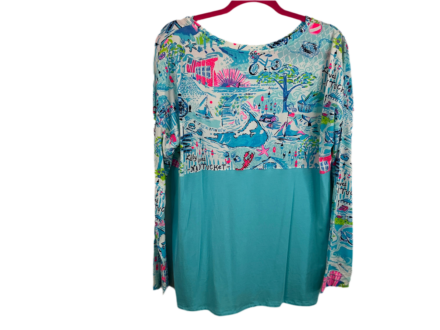 Lilly Pulitzer NWT Finn Top Whisper Blue Lilly Loves Nantucket - Size M
