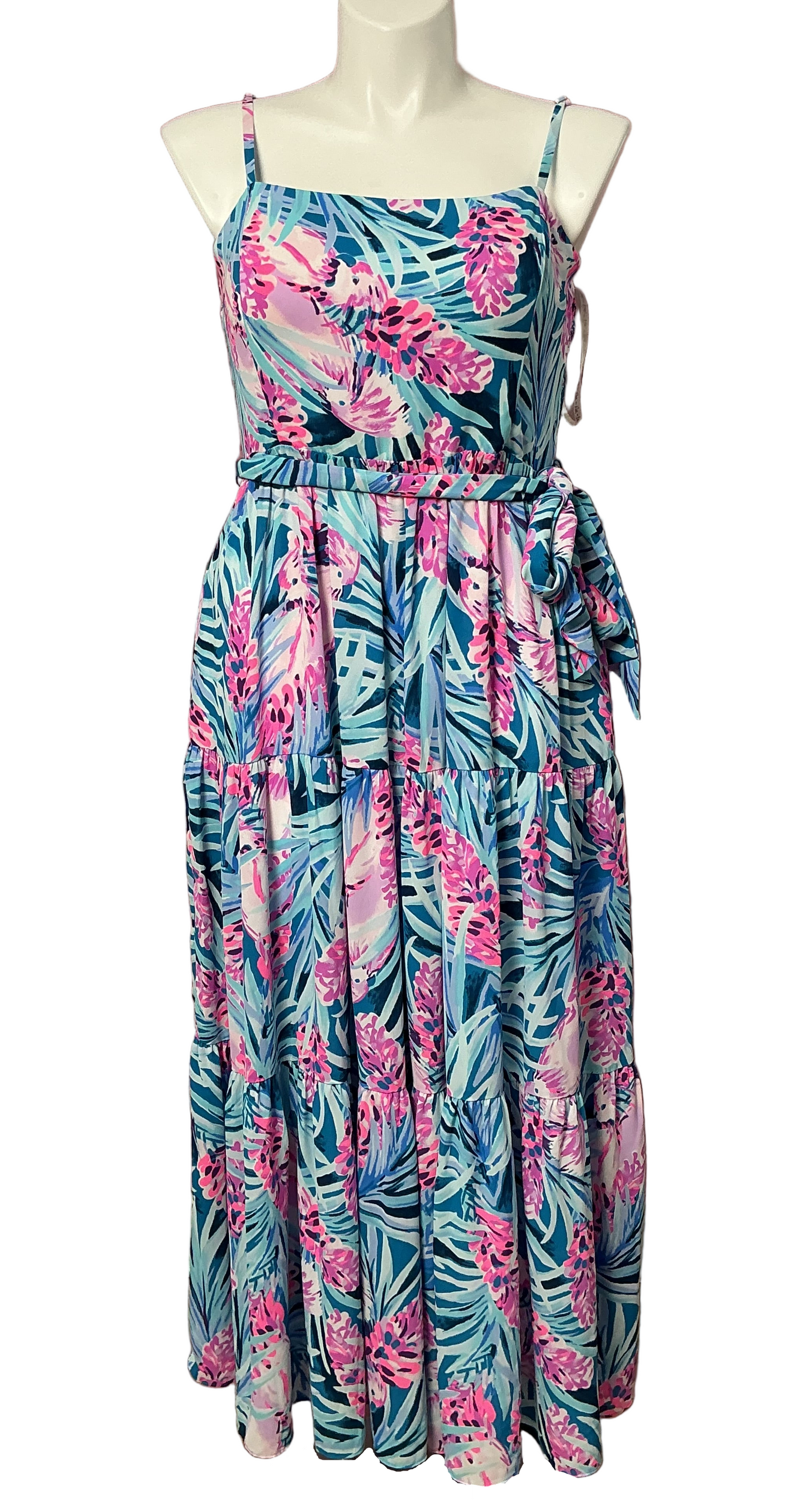 Lilly Pulitzer NWT - Ariana Maxi Dress - Mr Peacock Blue Tweethearts - Size 16