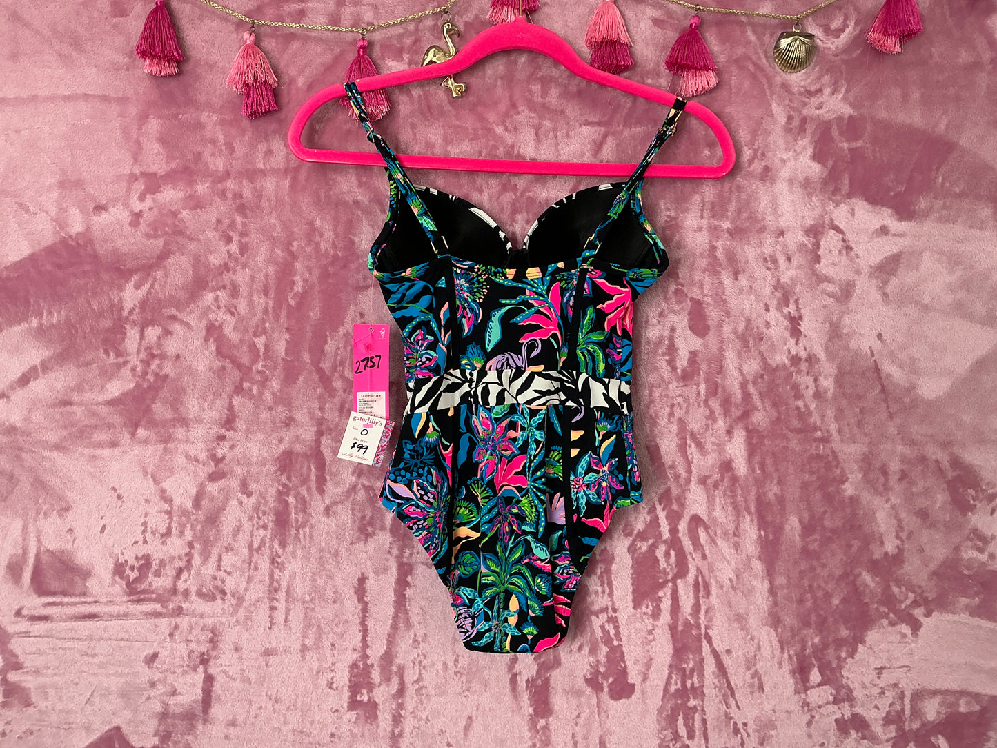Lilly Pulitzer Bathing Suit NWT - Palma One Piece - Onyx - Paradise Glow - Size 0