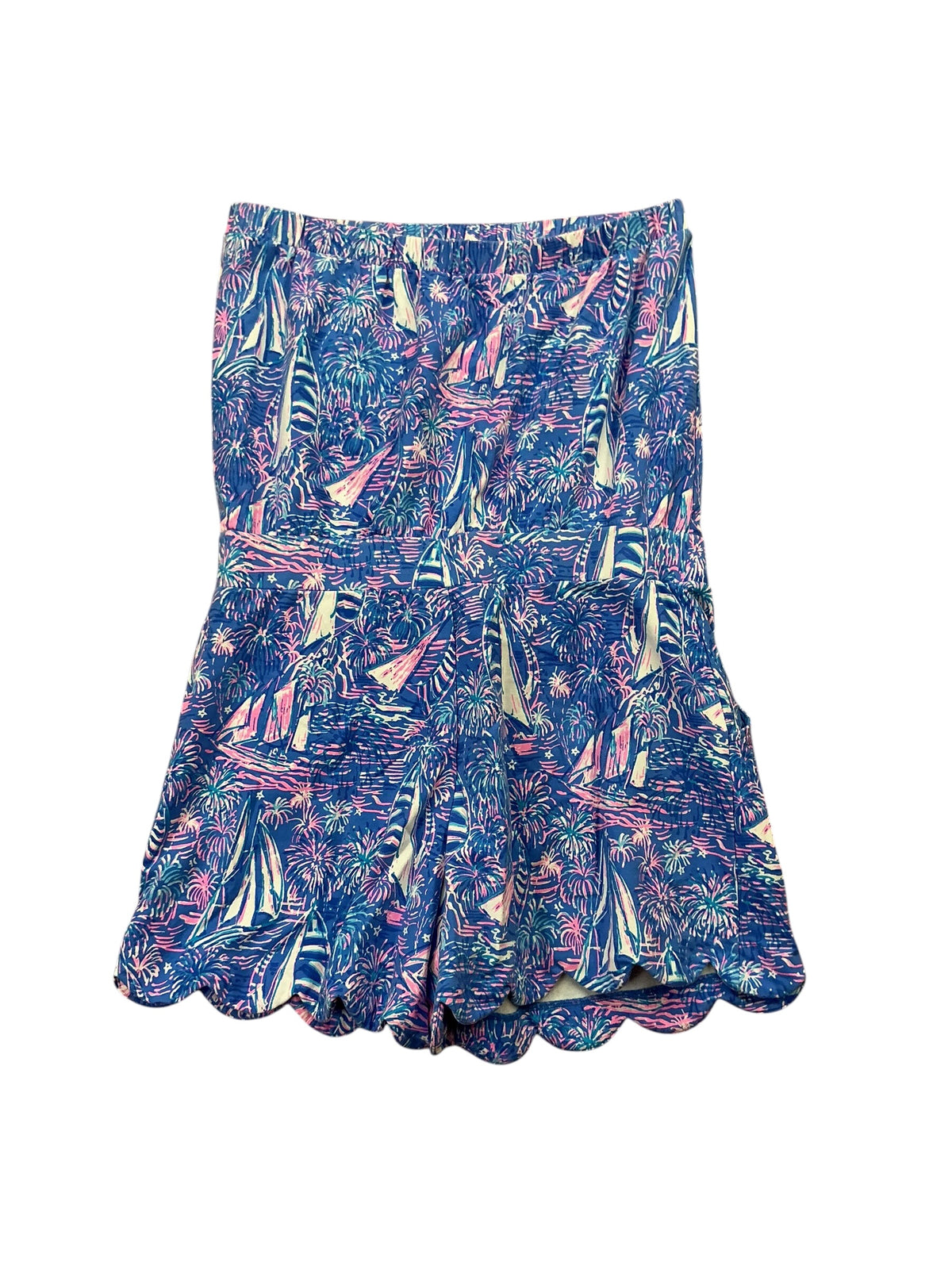 Lilly Pulitzer Jace Strapless Romper Boca Blue It’s A Sailabration - Size L