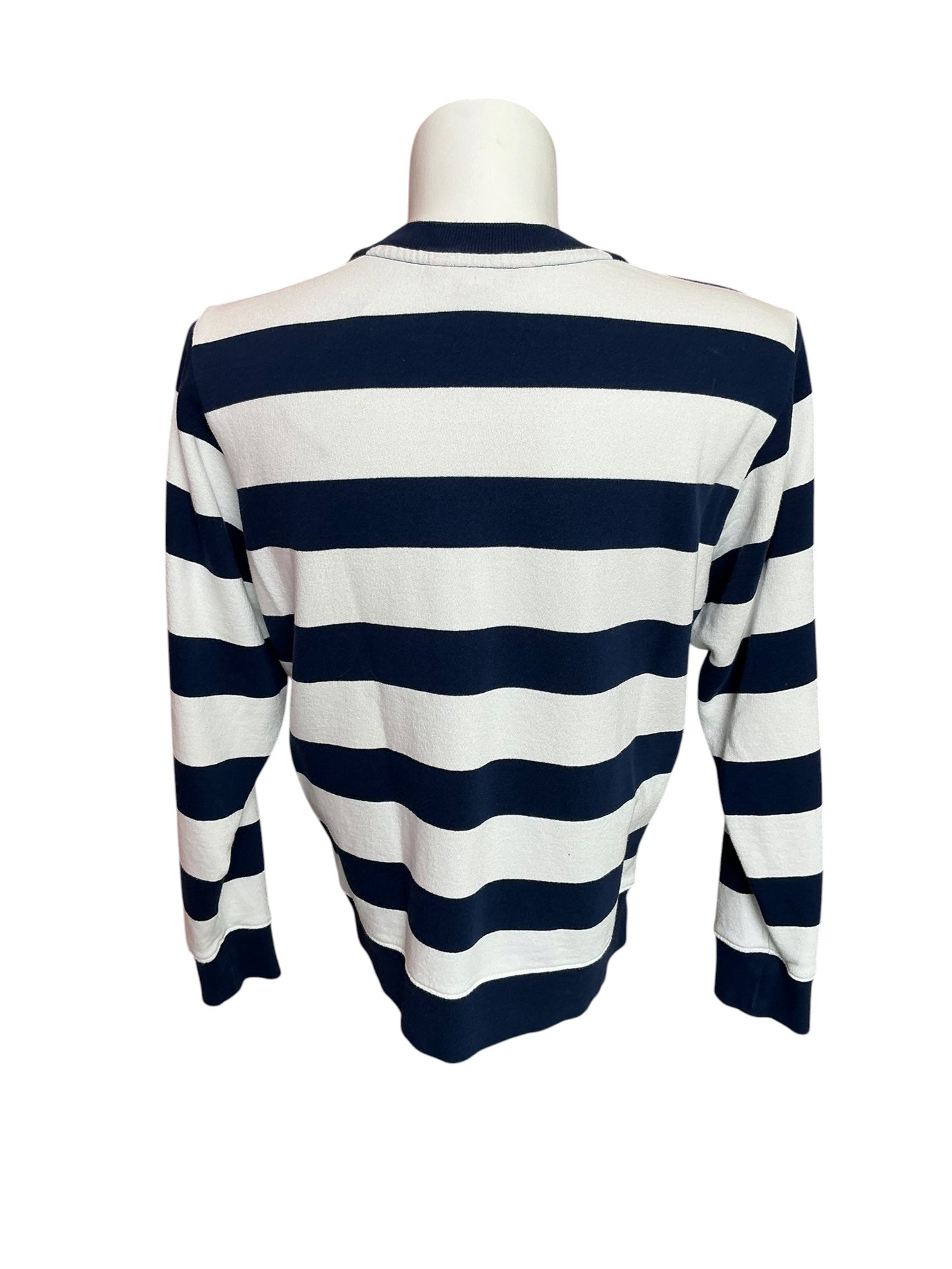 Lilly Pulitzer Ballad Cotton Sweatshirt Low Tide Navy Beaded Palm - Size S