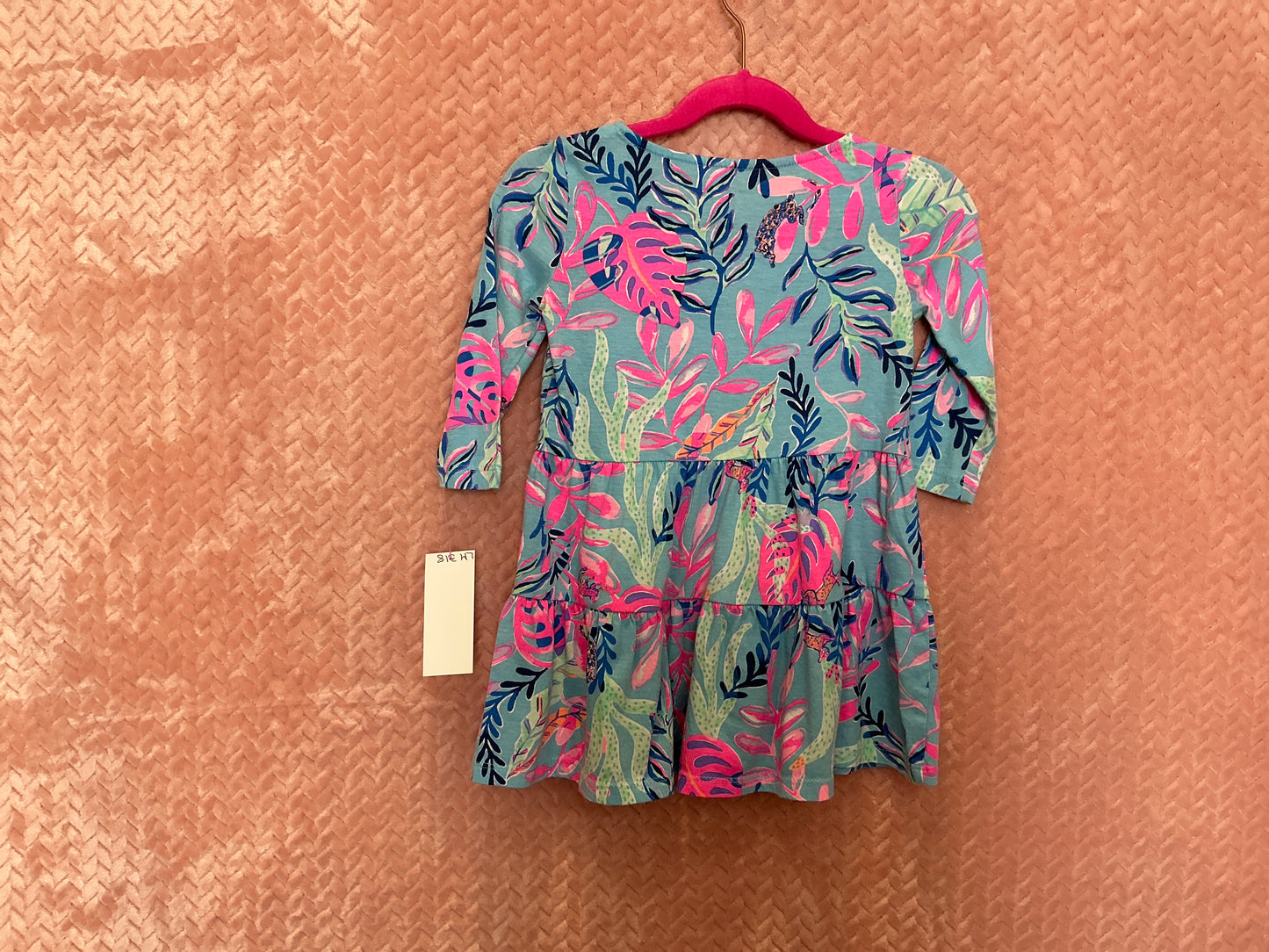 Lilly Pulitzer Girls Geanna Swing Dress Porto Blue You've Been Spotted Size XS 2-3