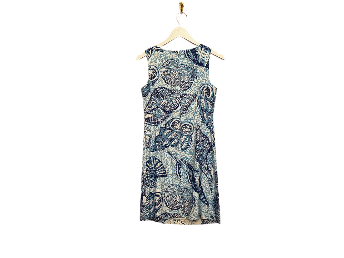 Lilly Pulitzer MELANI SHIFT DRESS Coastal Blue Fancy Feet Whit Lace Dress - Size 8