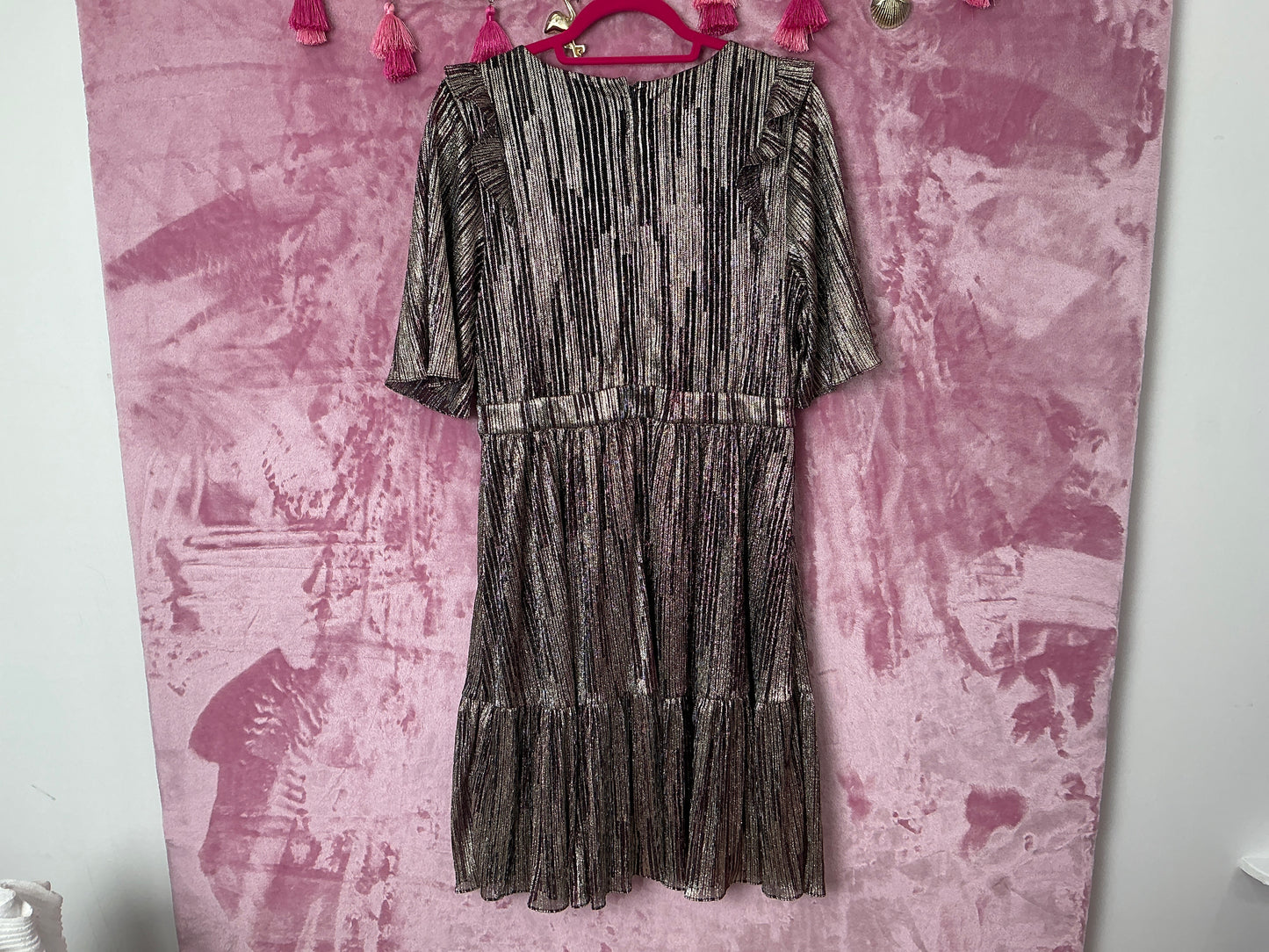 Lilly Pulitzer Dress NWT - Racheli Dress - Gold Metallic - Gold Metallic Rope - Size 12