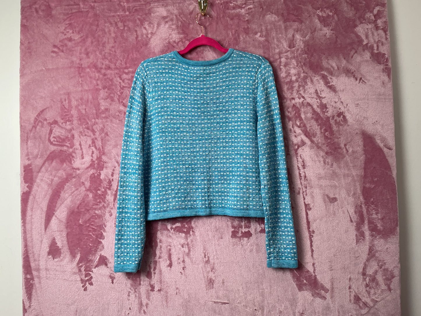 Lilly Pulitzer NWT Kienna Cardigan Cumulus Blue Metallic Marl - Size M