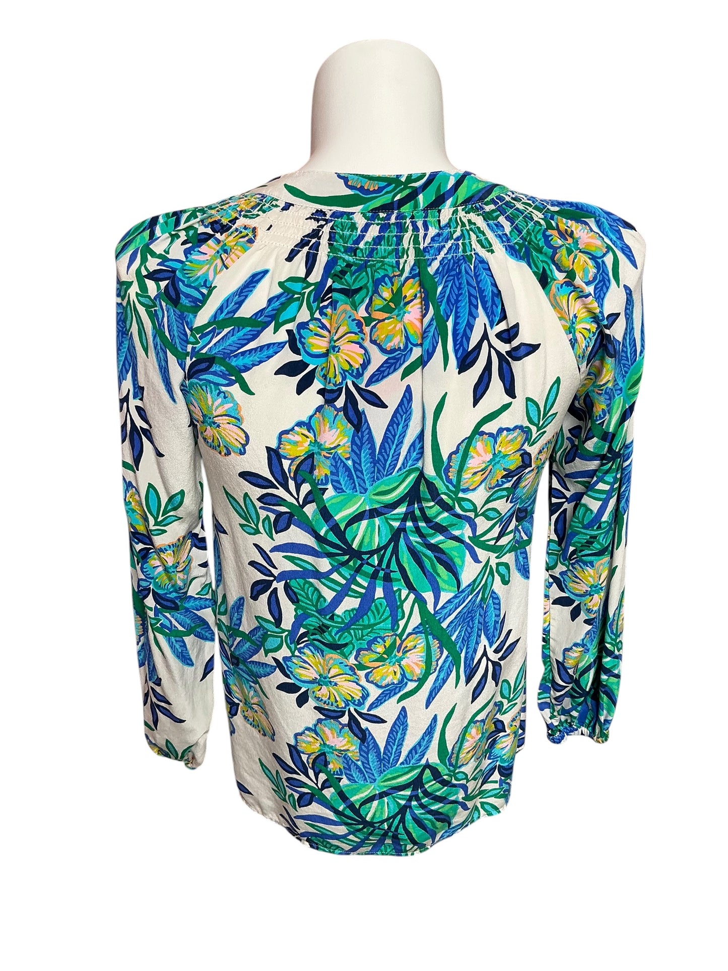 Lilly Pulitzer Elsa Silk Top Golden Hour Glam - Size S