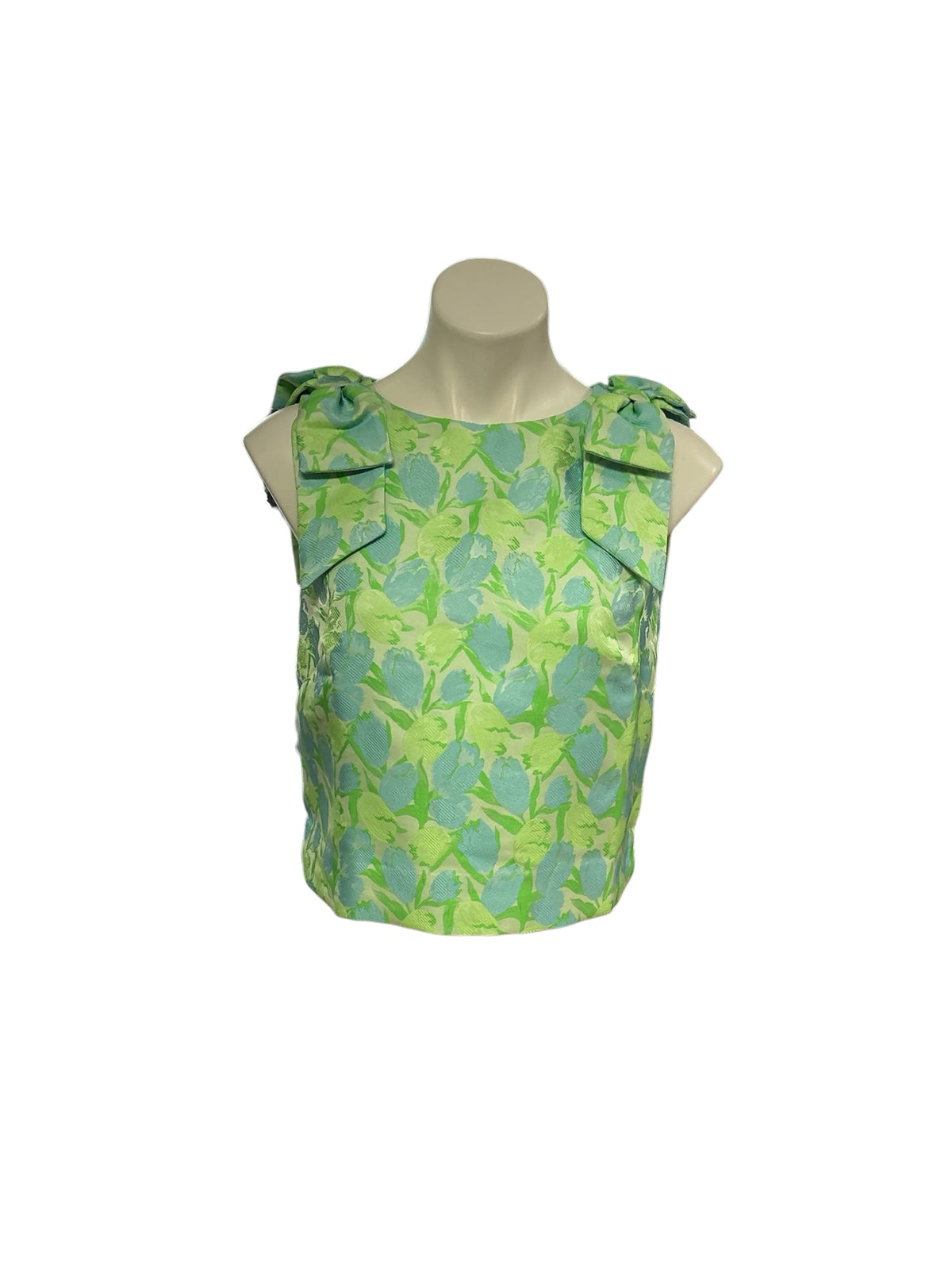 Lilly Pulitzer NWT Annaleese Sleeveless Top Capri Blue Tulip Tango Jacquard - Size 6