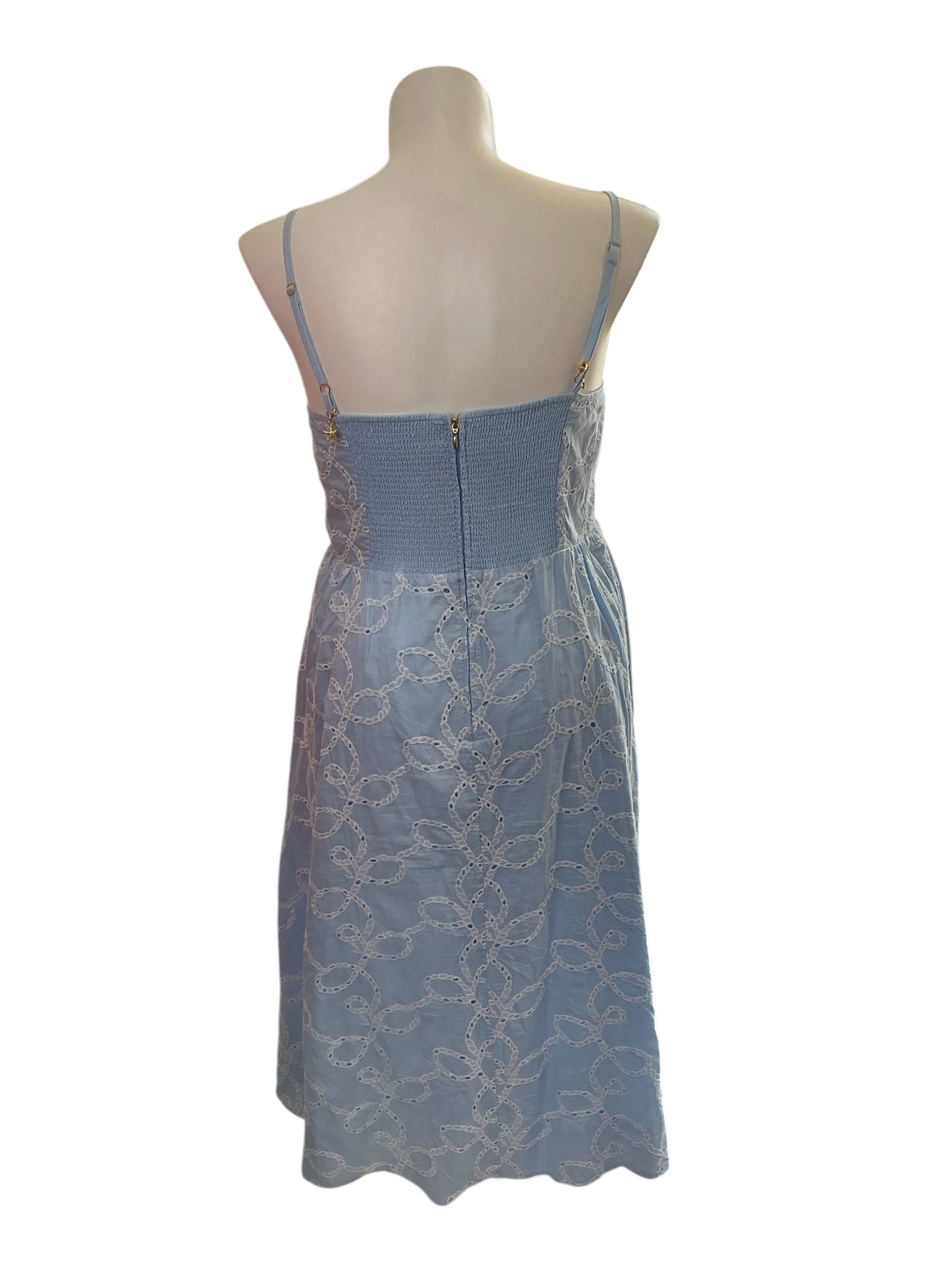 Lilly Pulitzer Della Midi Dress - Bluette Sailors Knot Eyelet - Size 14