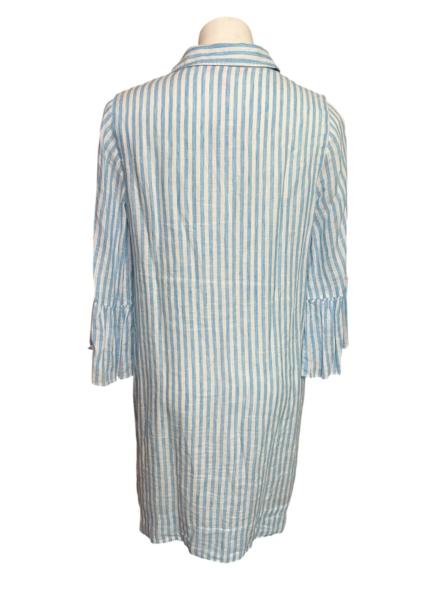 Lilly Pulitzer Jazmyn Linen Tunic Dress Lunar Blue Bimini Stripe - Size 8