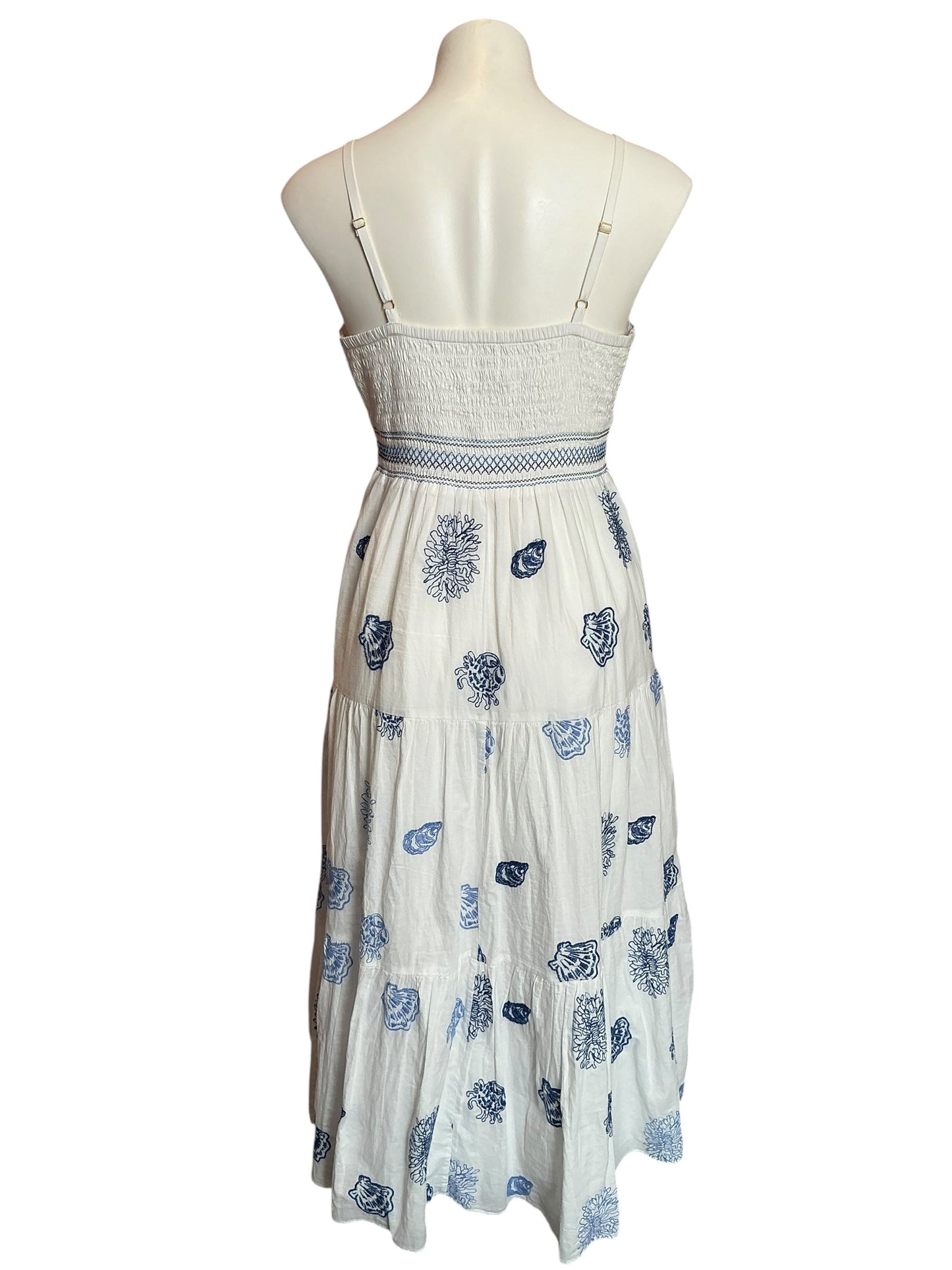 Lilly Pulitzer Zanna Embroidered Cotton Midi Dress Castaway Embroidery - Size 6