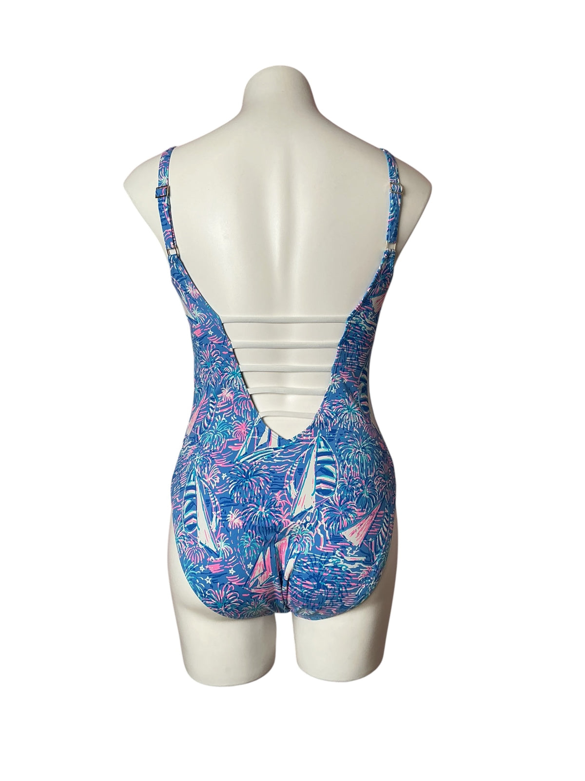 Lilly Pulitzer Jaspen Plunge One-Piece Swimsuit It's a Sailabration - Size 6