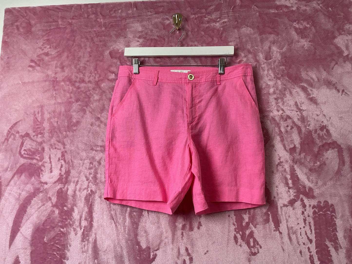 Lilly Pulitzer NWT Aldora Linen Short Confetti Pink - Size 8