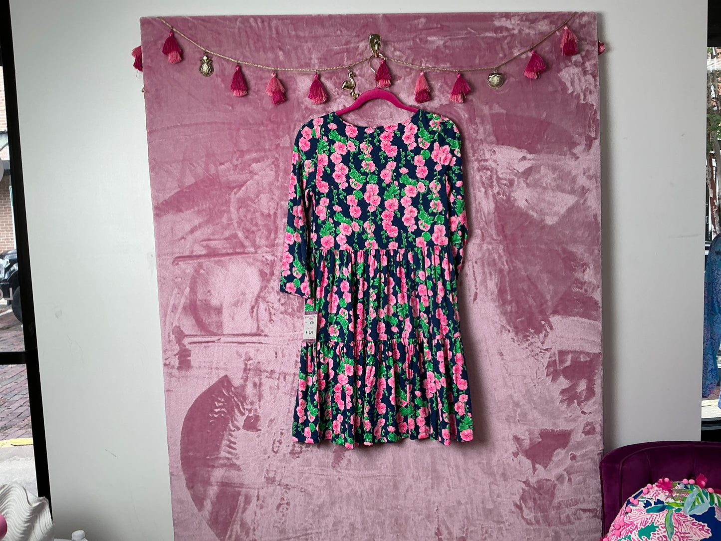 Lilly Pulitzer Geanna Swing Dress - Oyster Bay Navy De Vine - Size XS