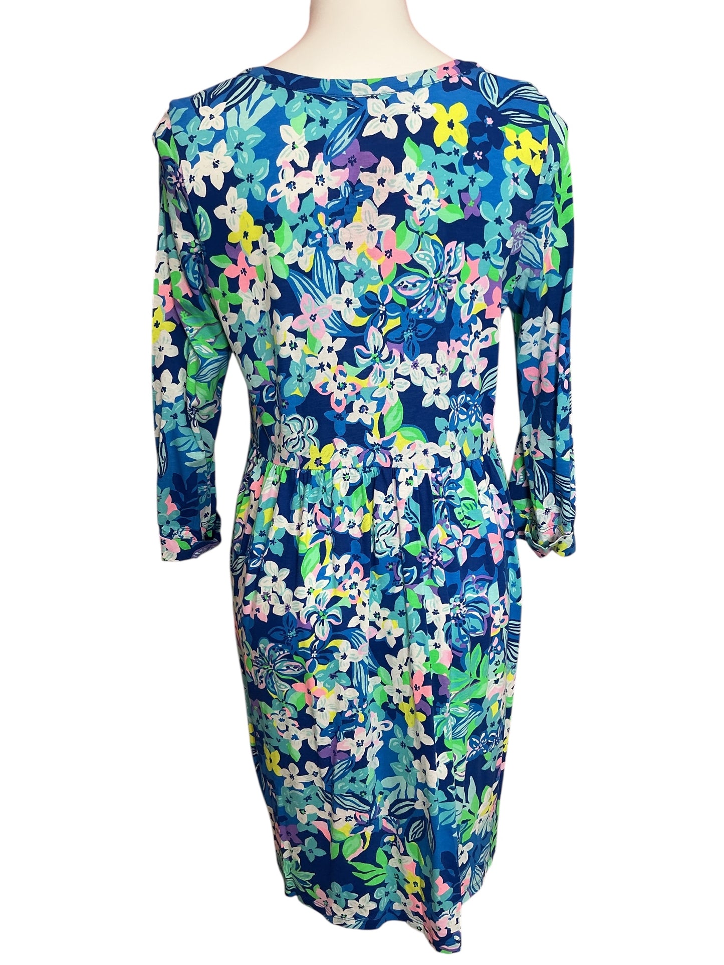 Lilly Pulitzer Loran Swing Dress Borealis Blue Social Sunset - Size L