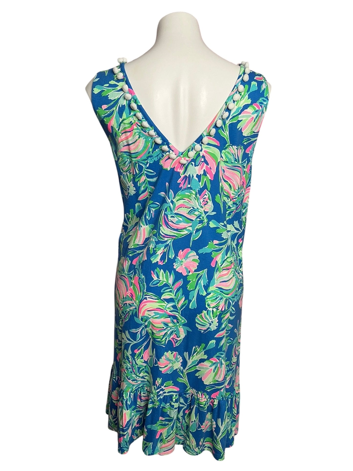 Lilly Pulitzer Camilla Swing Dress Blue Flare Fancy Fins - Size XXL