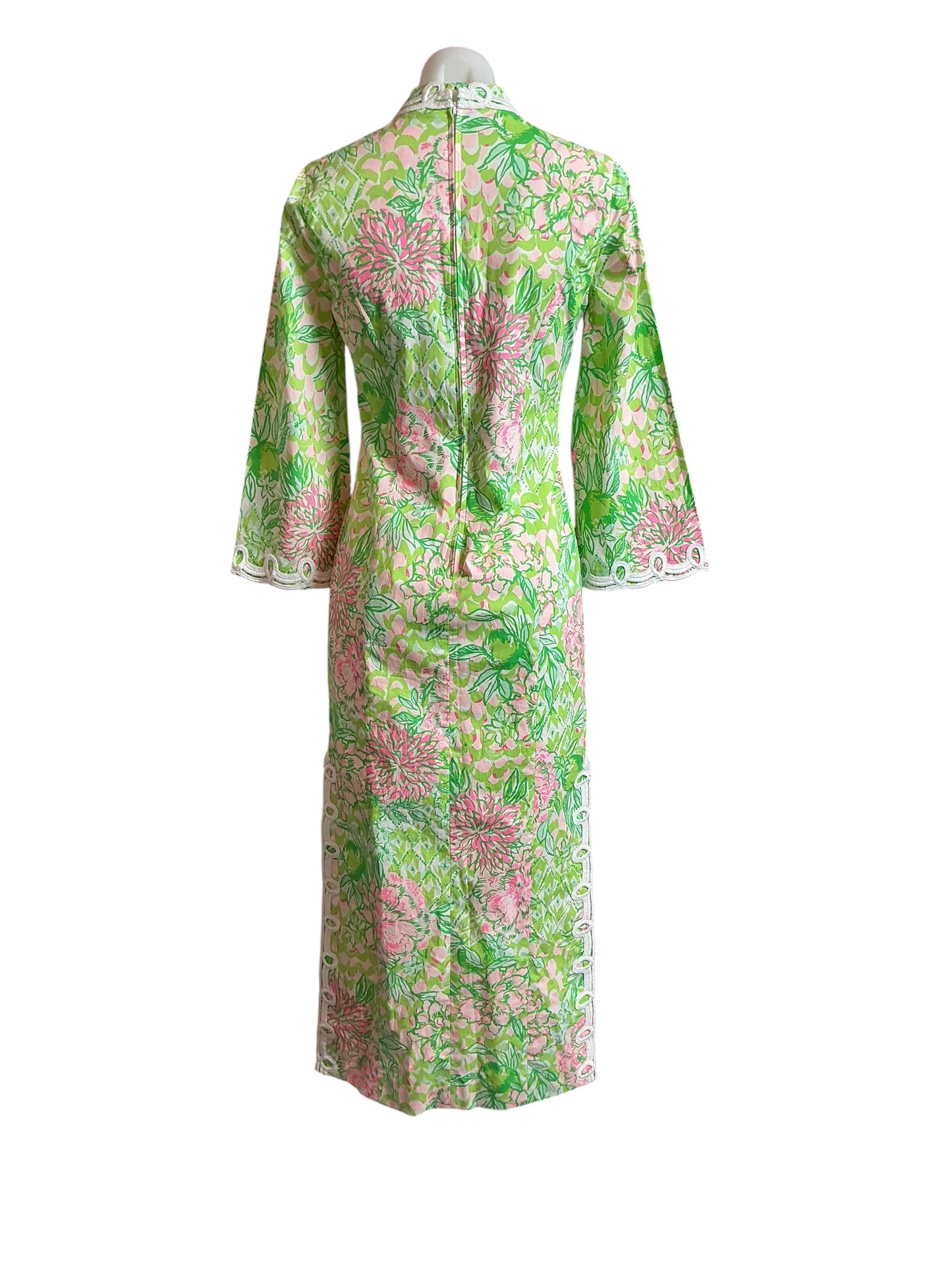 Lilly Pulitzer NWT Shealyn 3/4 Sleeve Dress Fauna Green Lime Feeling Good - Size 00