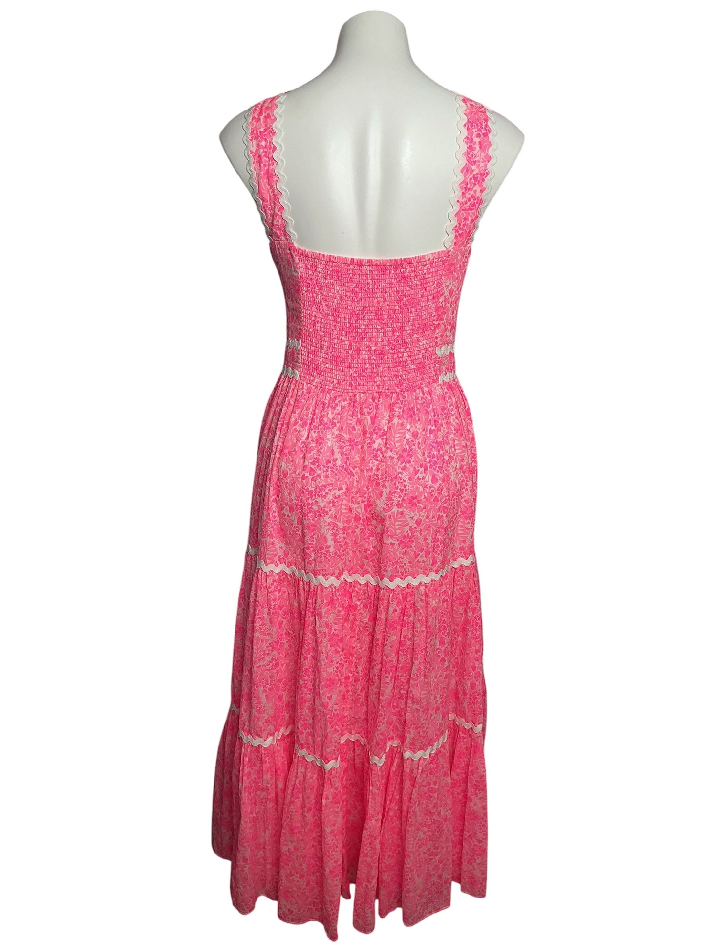 Lilly Pulitzer Pollie Cotton Midi Dress Pink Shandy Invest-A-Gator - Size 12