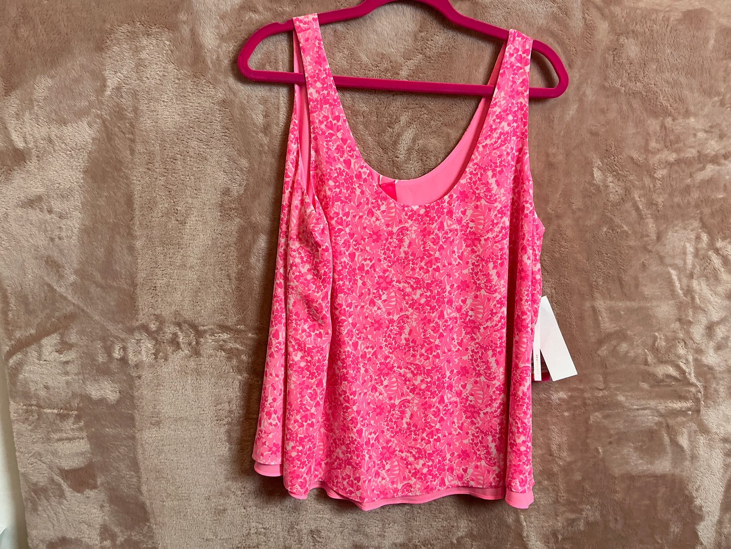 Lilly Pulitzer Top NWT - Florin Sleeveless - Pink Shandy - Invest A Gator - Size L