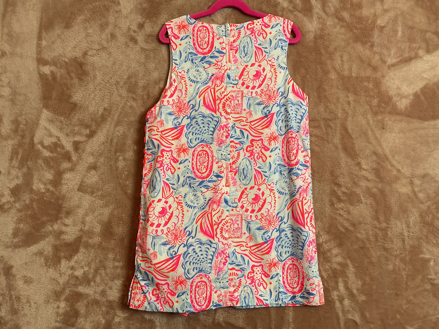 Lilly Pulitzer Mini Romey Shift Set Resort White Lil Sun Sea Sand - Size 14