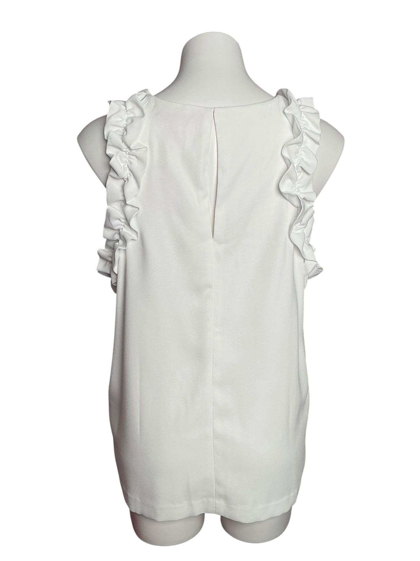 Lilly Pulitzer Kailee Sleeveless Ruffle Top Resort White - Size L
